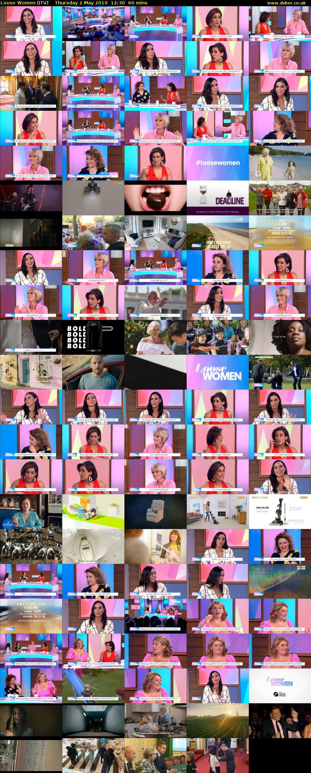 Loose Women (ITV) Thursday 2 May 2019 12:30 - 13:30