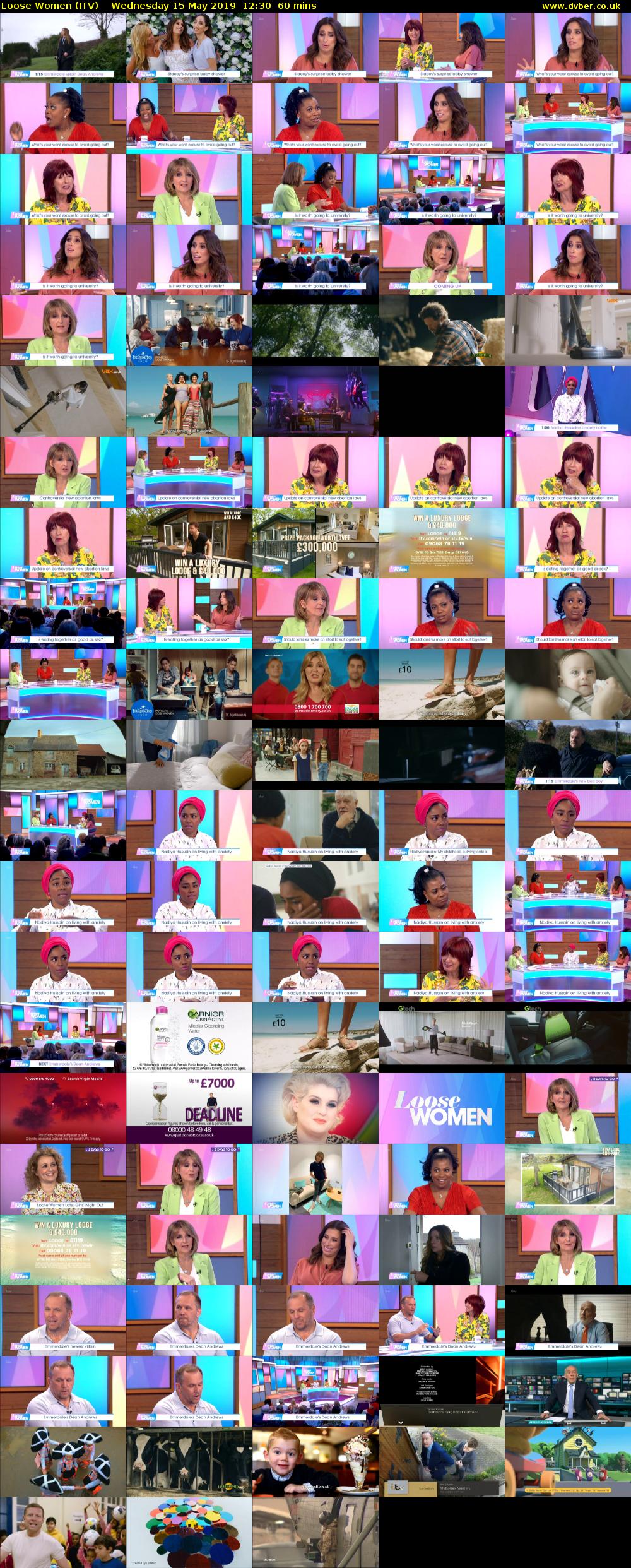 Loose Women (ITV) Wednesday 15 May 2019 12:30 - 13:30