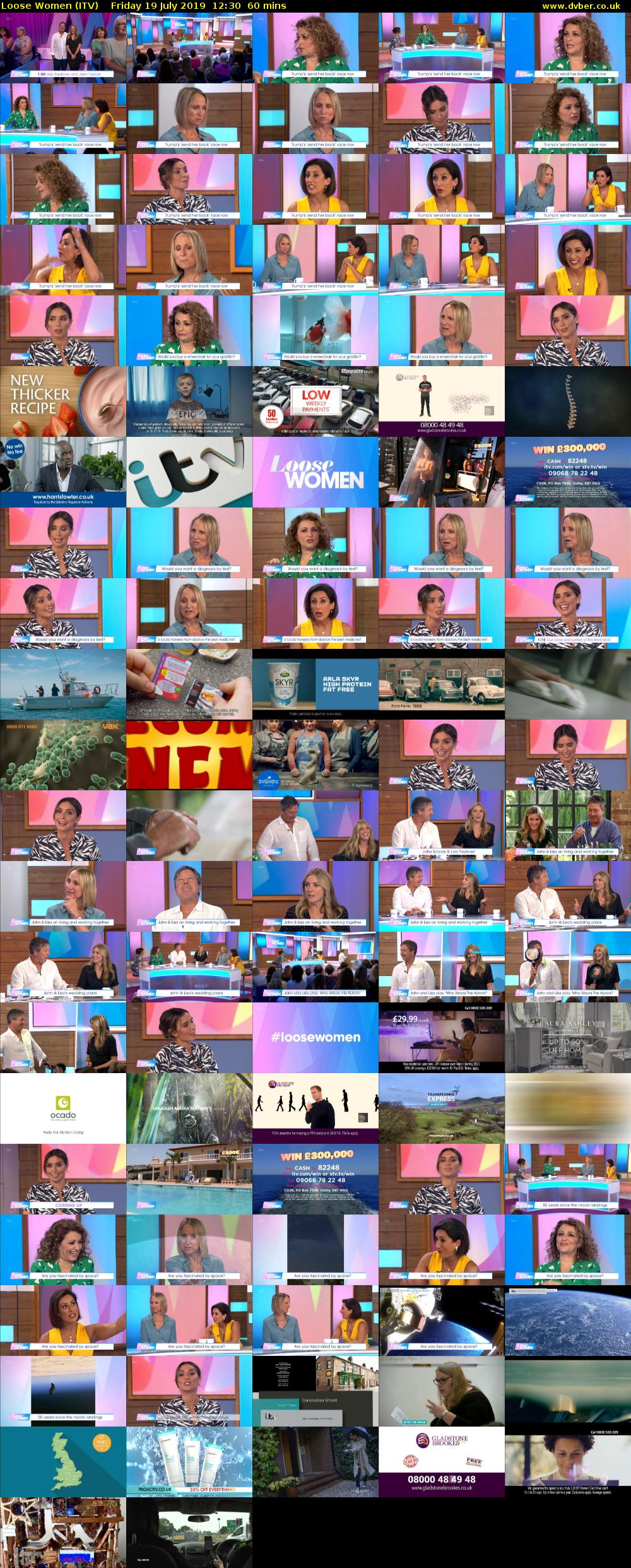 Loose Women (ITV) Friday 19 July 2019 12:30 - 13:30