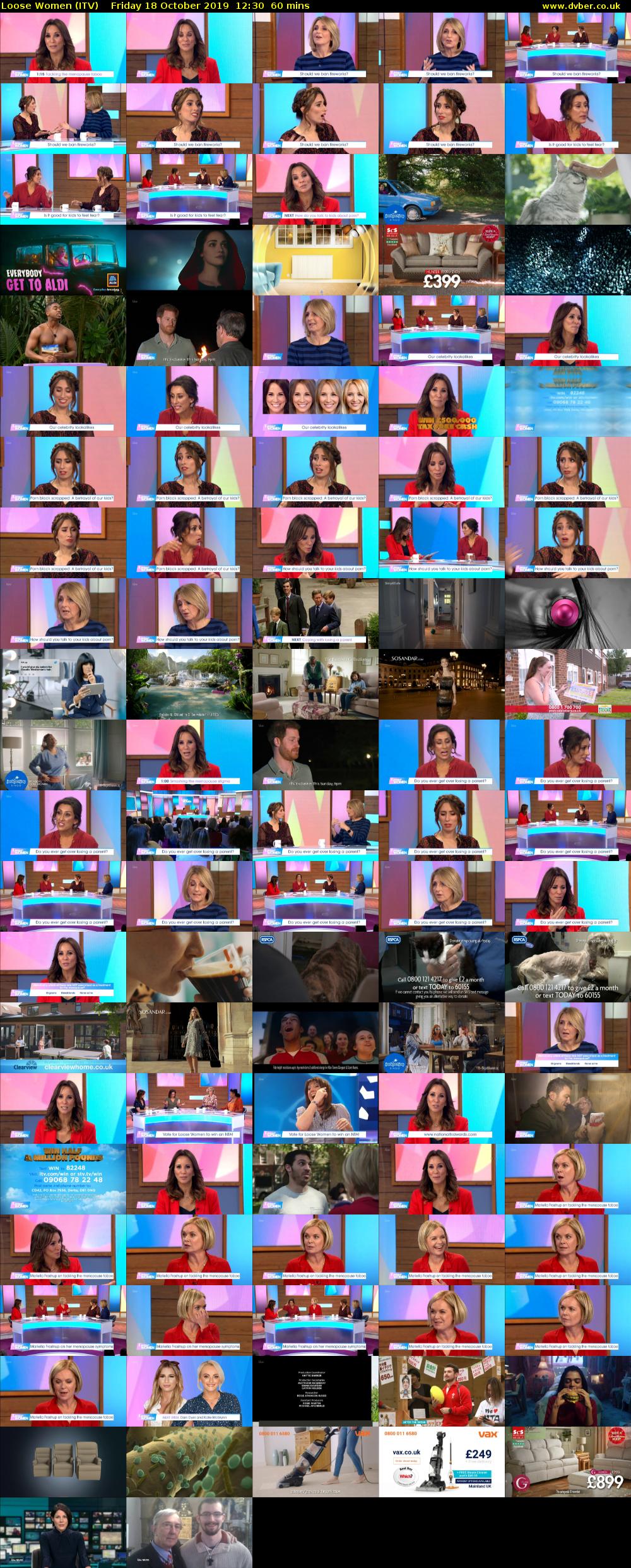 Loose Women (ITV) Friday 18 October 2019 12:30 - 13:30