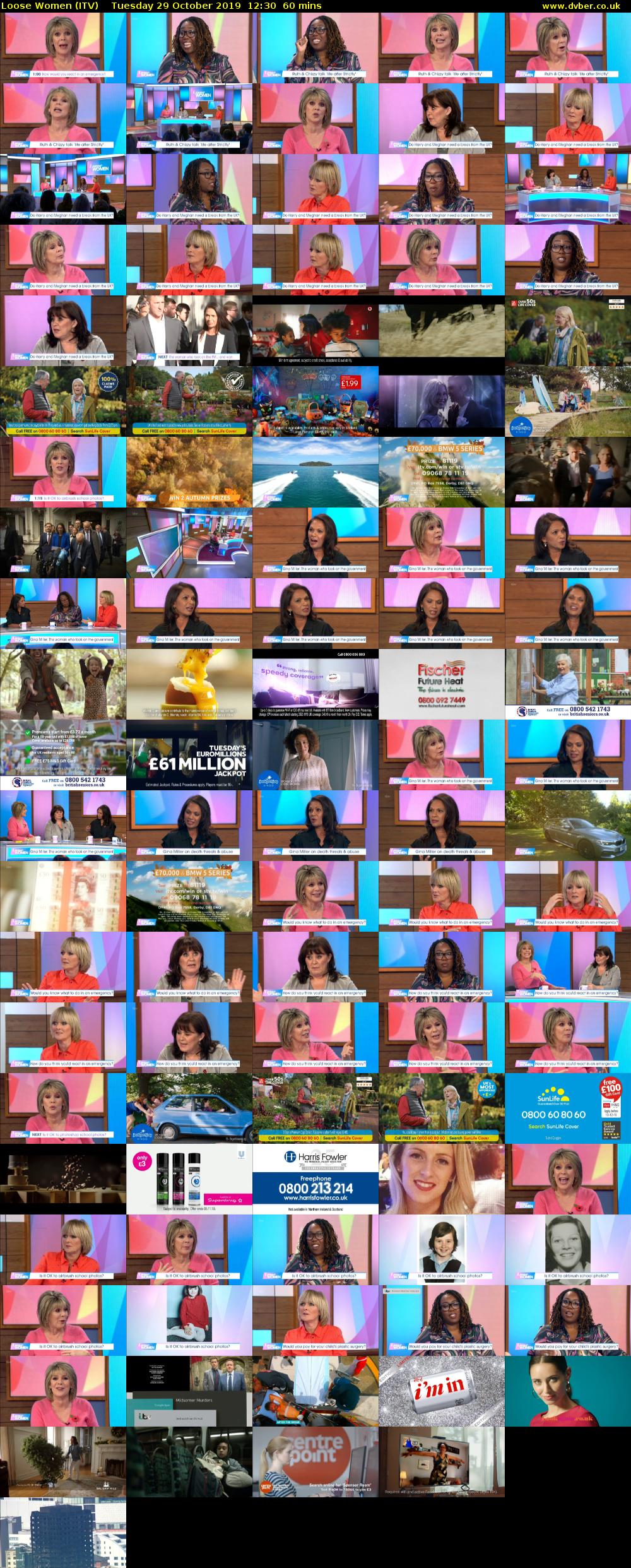 Loose Women (ITV) Tuesday 29 October 2019 12:30 - 13:30