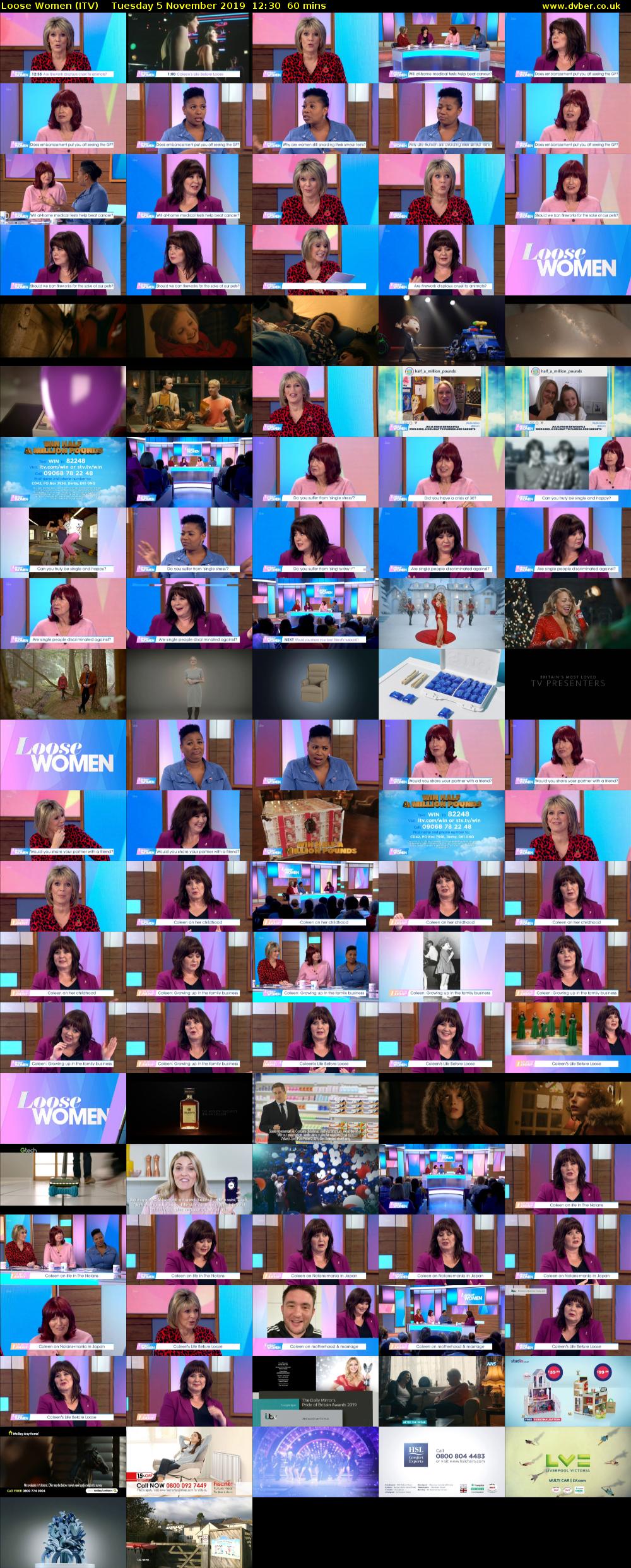 Loose Women (ITV) Tuesday 5 November 2019 12:30 - 13:30