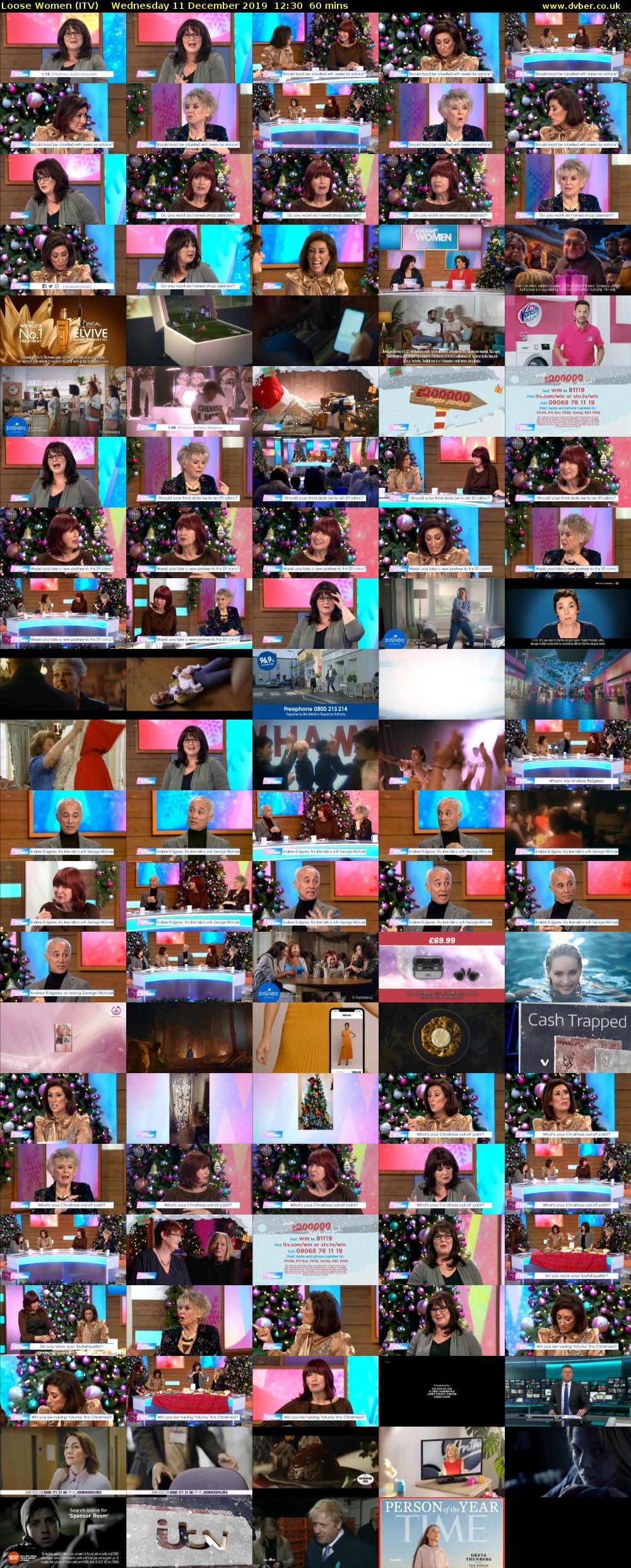 Loose Women (ITV) Wednesday 11 December 2019 12:30 - 13:30