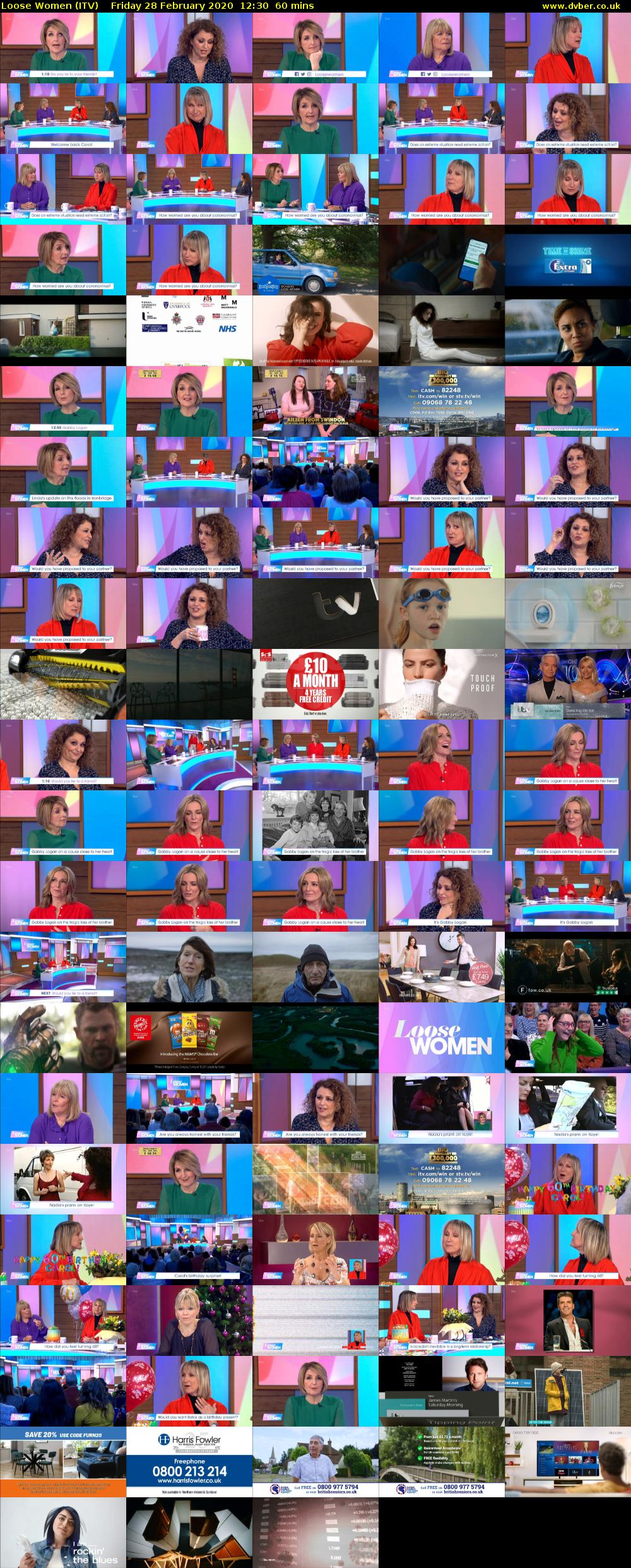Loose Women (ITV) Friday 28 February 2020 12:30 - 13:30