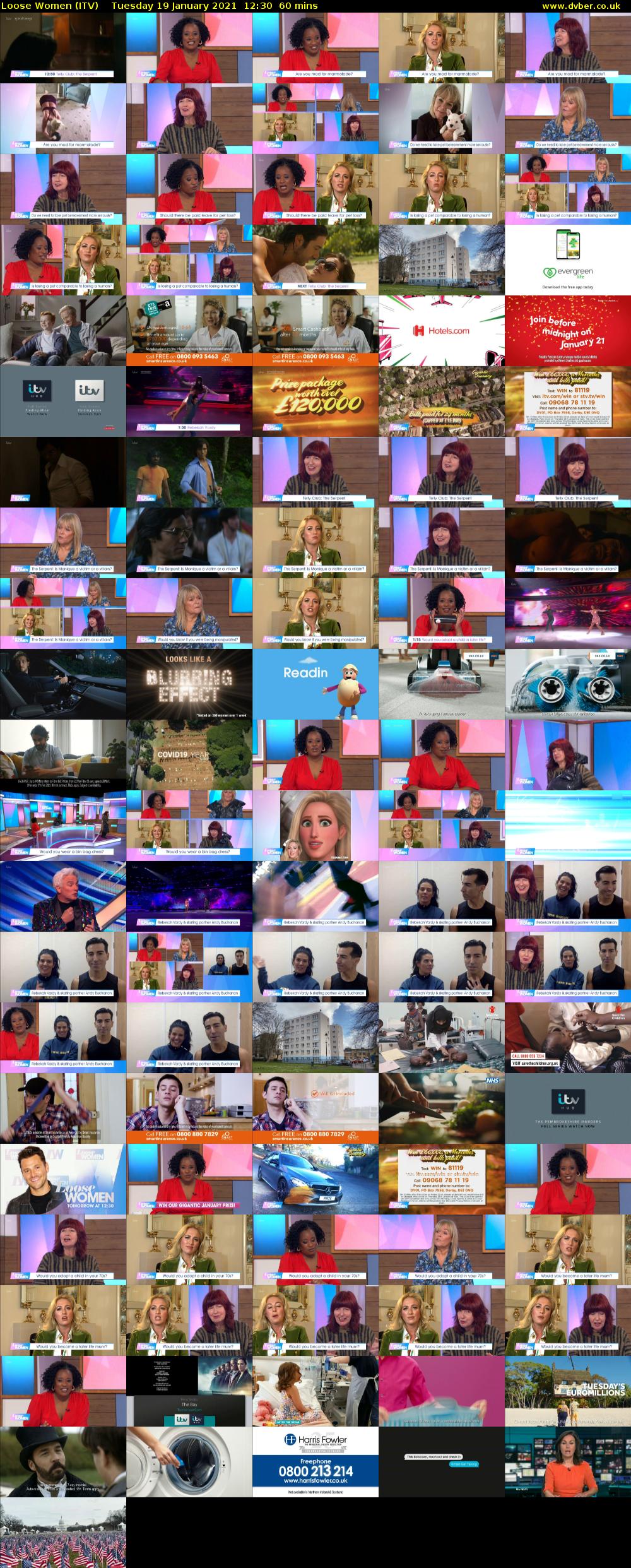 Loose Women (ITV) Tuesday 19 January 2021 12:30 - 13:30