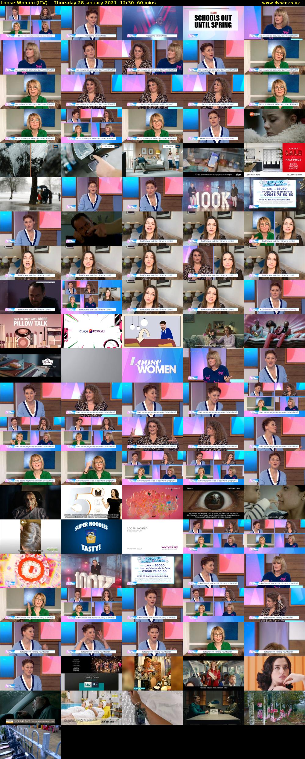 Loose Women (ITV) Thursday 28 January 2021 12:30 - 13:30