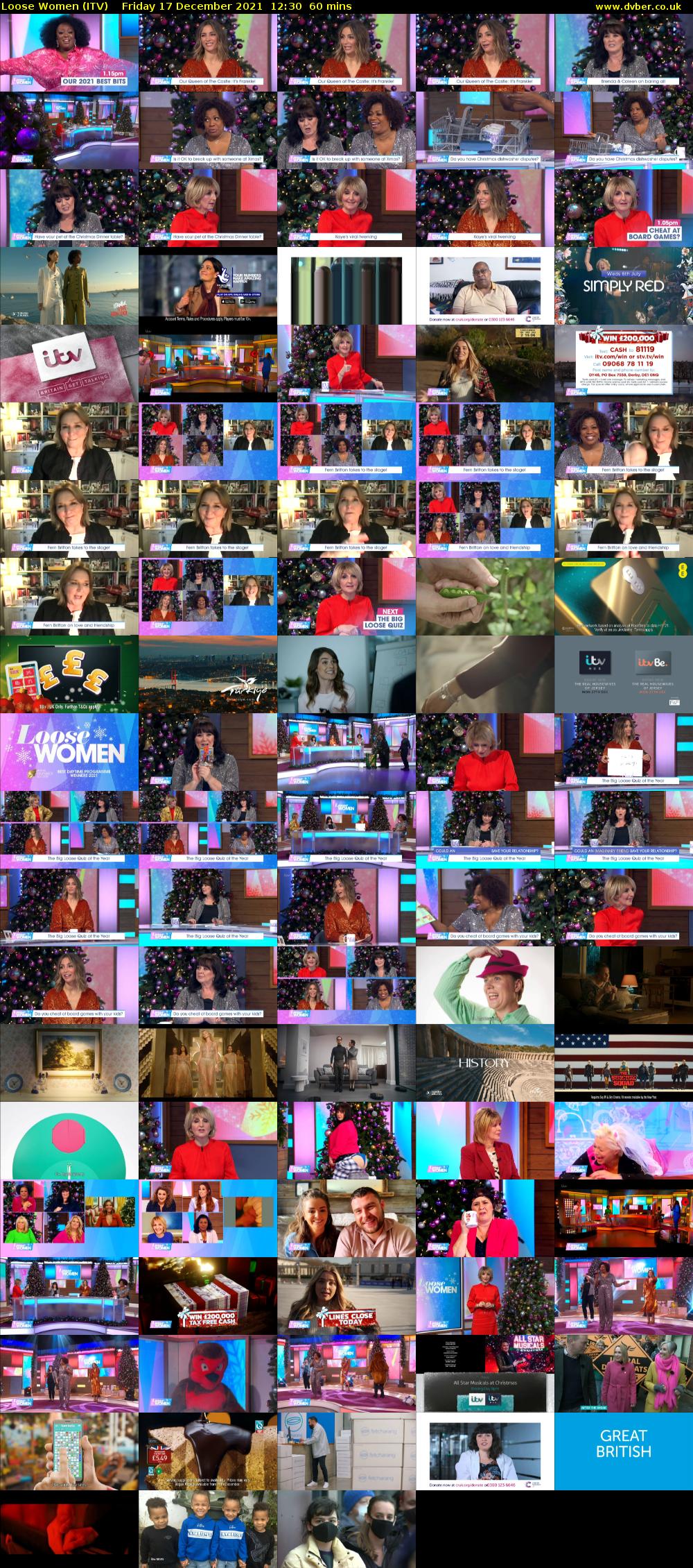 Loose Women (ITV) Friday 17 December 2021 12:30 - 13:30