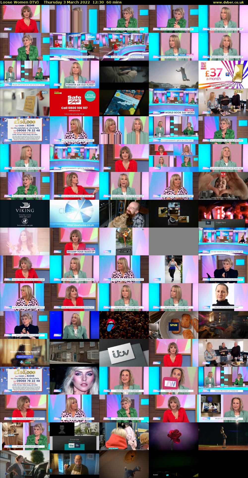 Loose Women (ITV) Thursday 3 March 2022 12:30 - 13:30