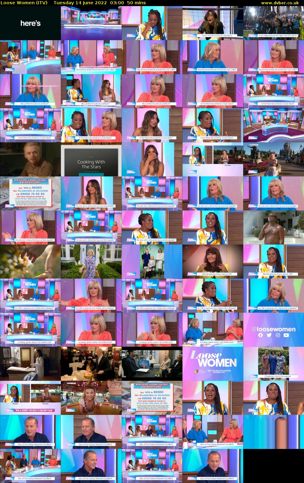 Loose Women (ITV) Tuesday 14 June 2022 03:00 - 03:50