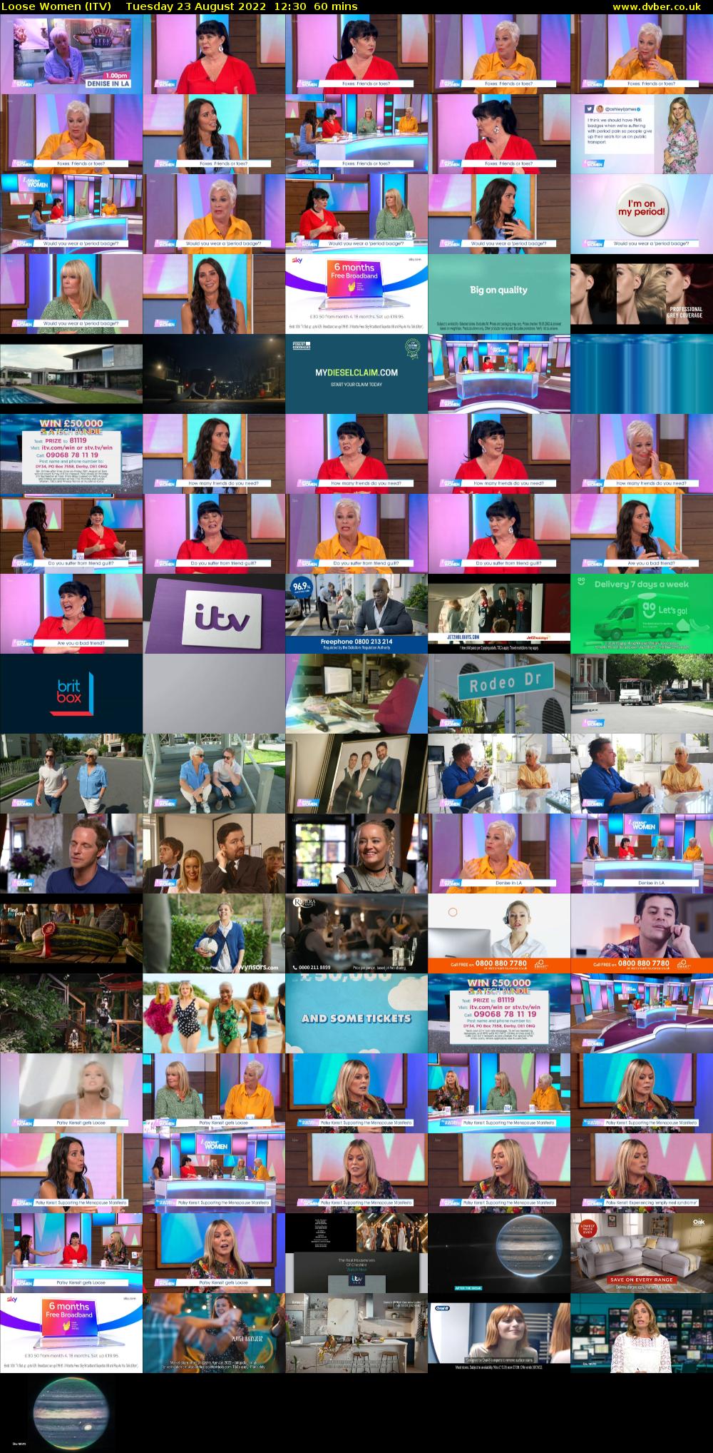 Loose Women (ITV) Tuesday 23 August 2022 12:30 - 13:30