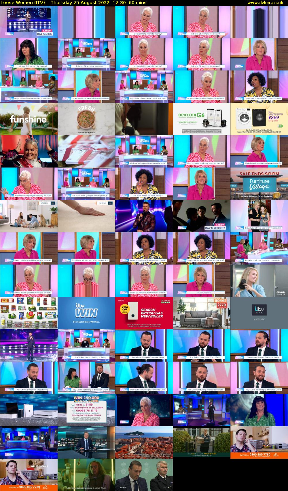 Loose Women (ITV) Thursday 25 August 2022 12:30 - 13:30