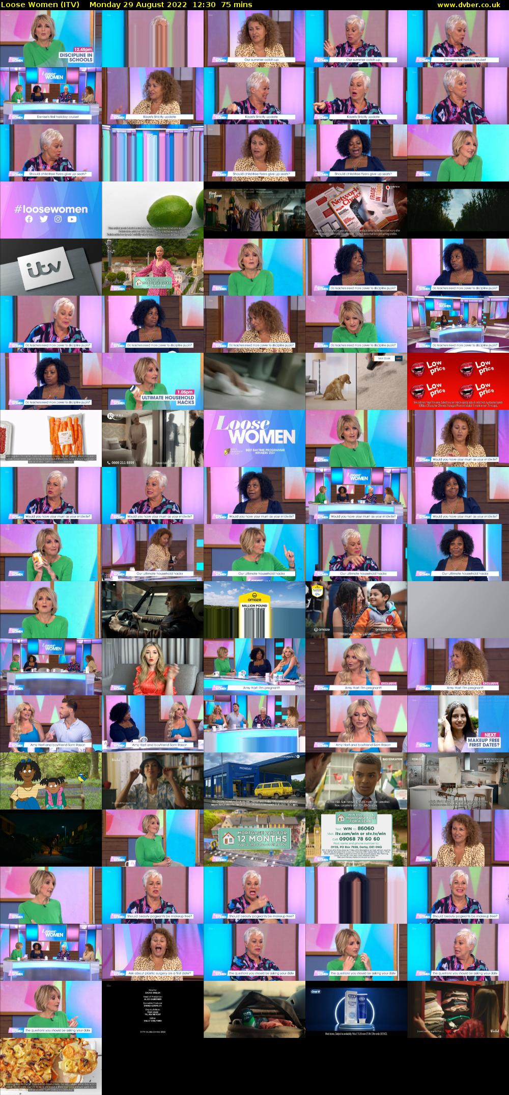 Loose Women (ITV) Monday 29 August 2022 12:30 - 13:45