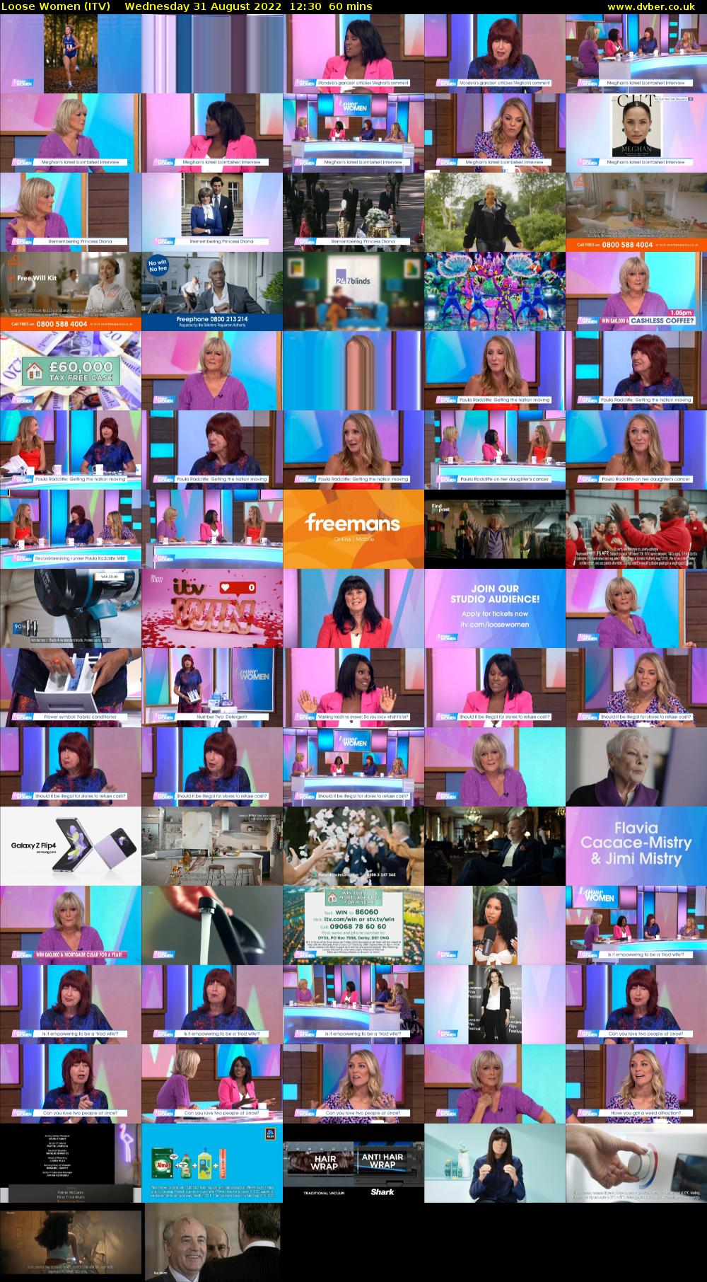 Loose Women (ITV) Wednesday 31 August 2022 12:30 - 13:30