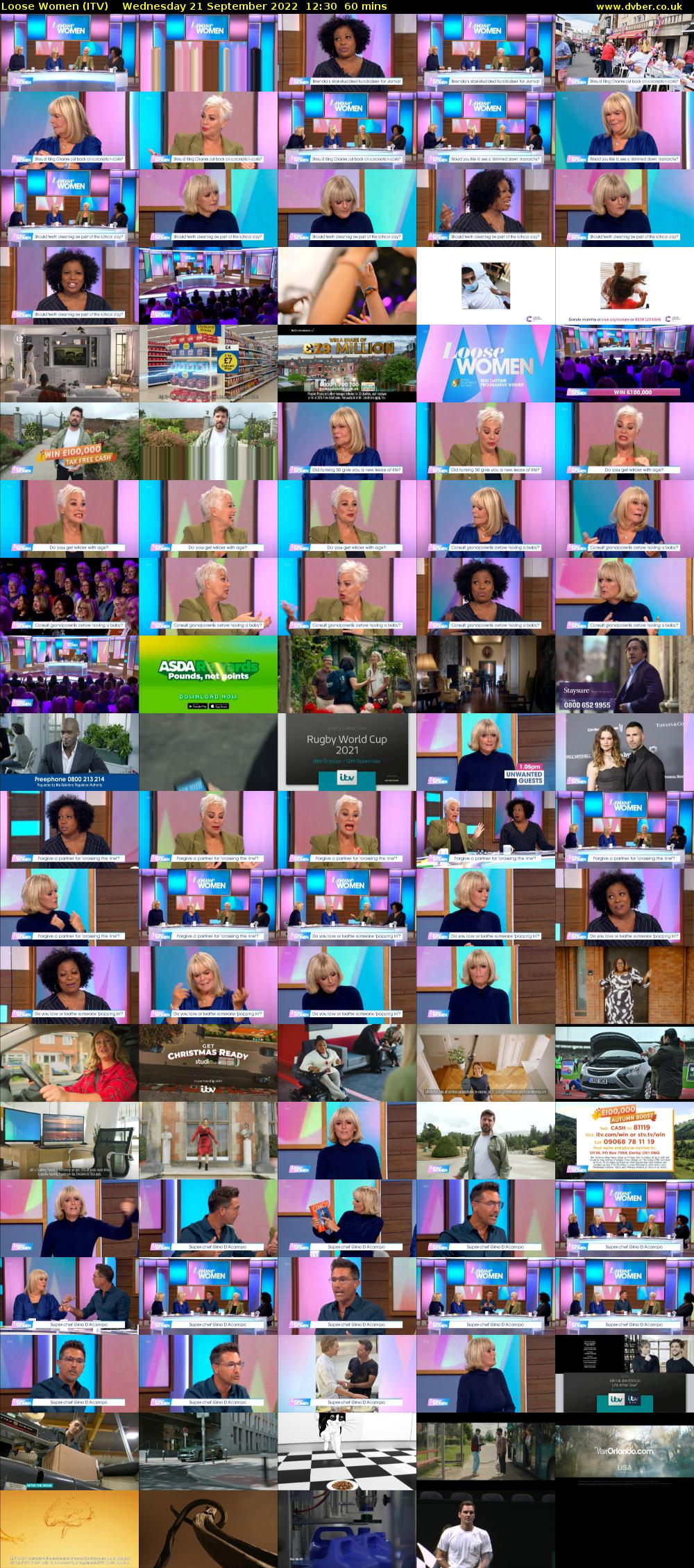 Loose Women (ITV) Wednesday 21 September 2022 12:30 - 13:30