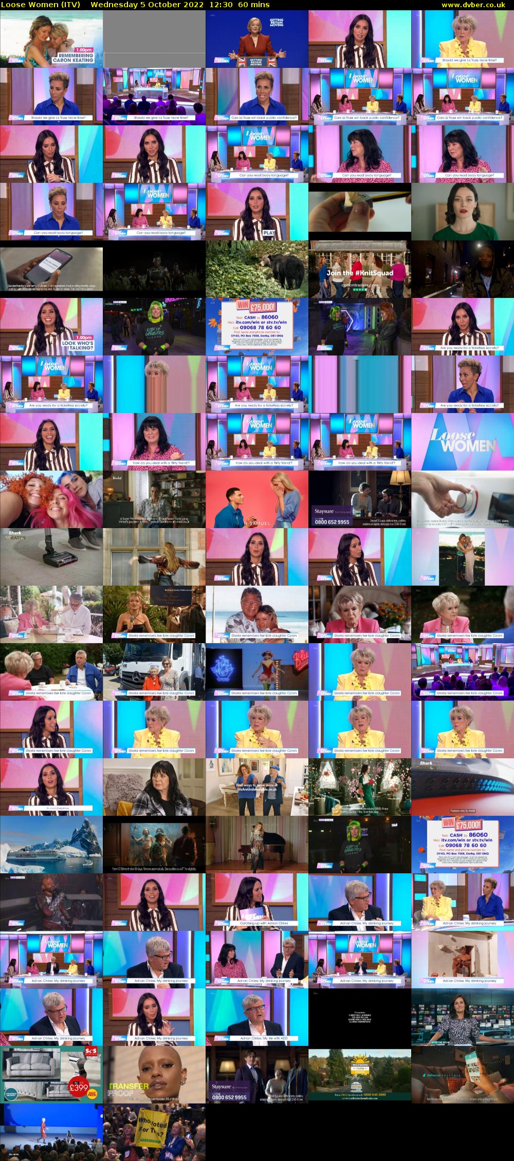 Loose Women (ITV) Wednesday 5 October 2022 12:30 - 13:30