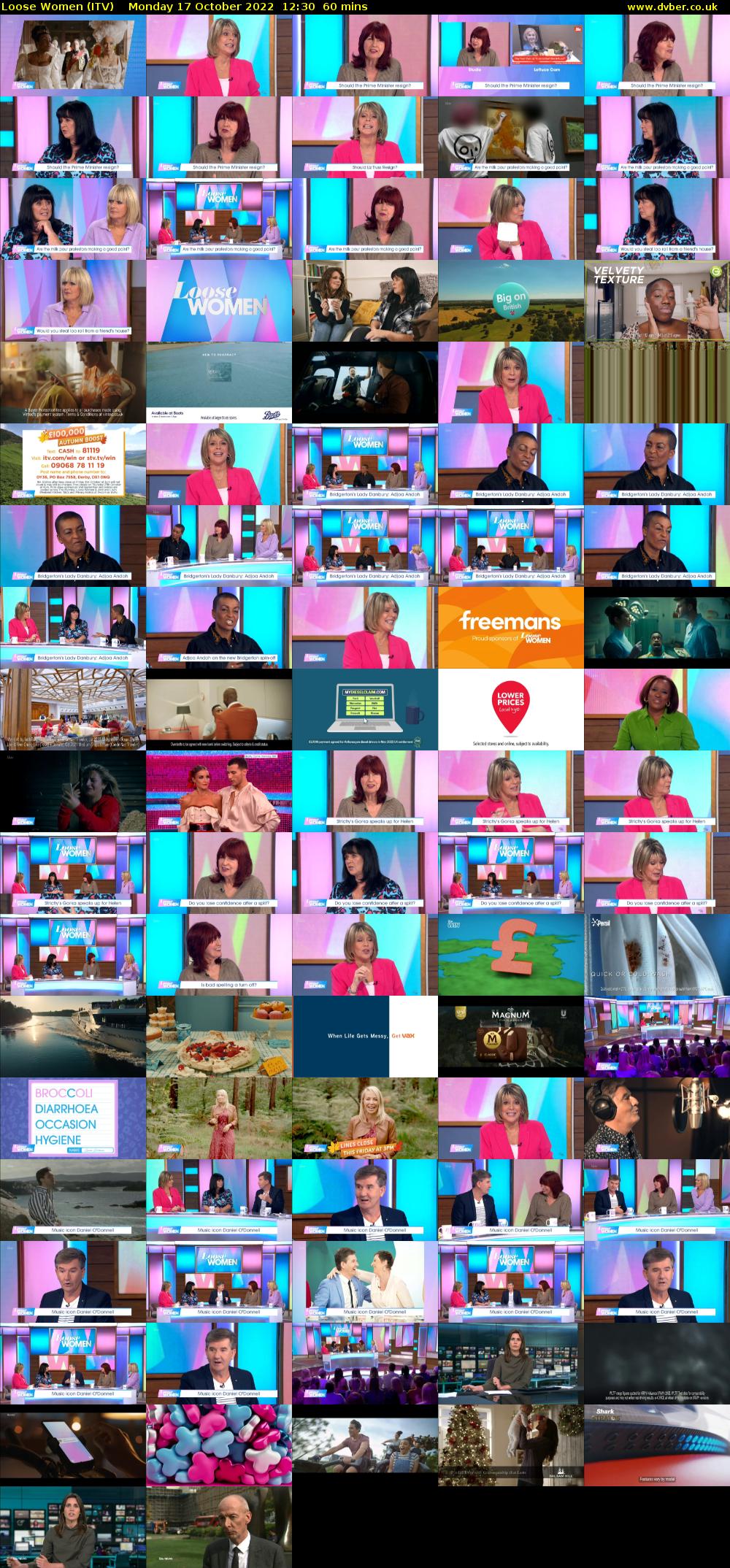 Loose Women (ITV) Monday 17 October 2022 12:30 - 13:30