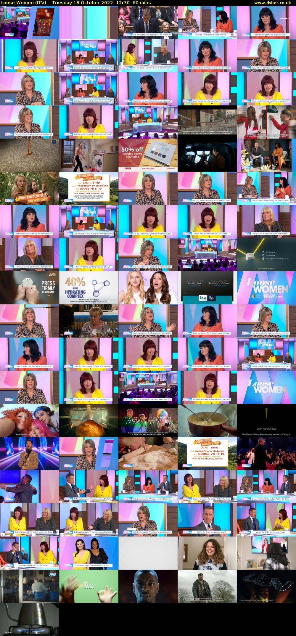 Loose Women (ITV) Tuesday 18 October 2022 12:30 - 13:30