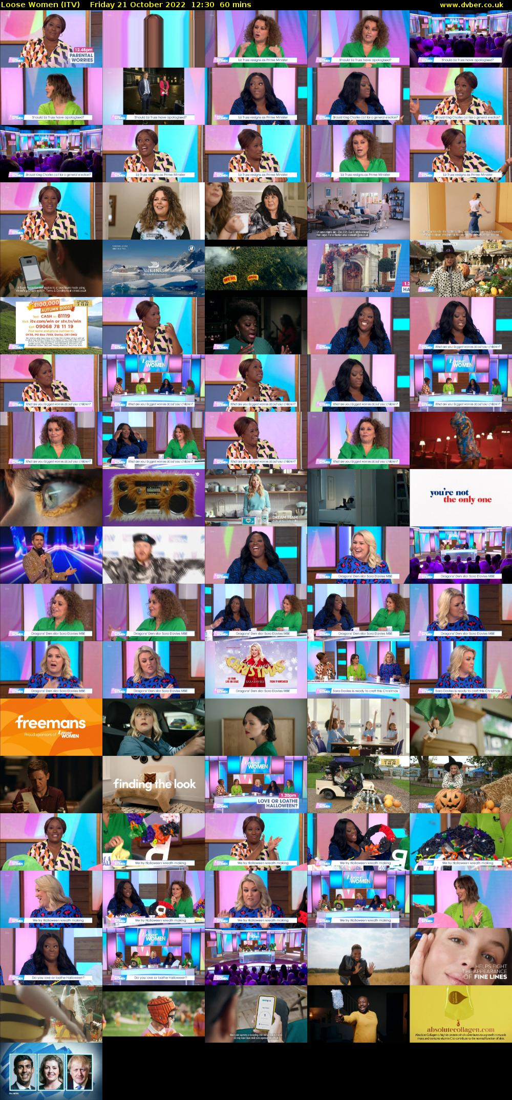 Loose Women (ITV) Friday 21 October 2022 12:30 - 13:30