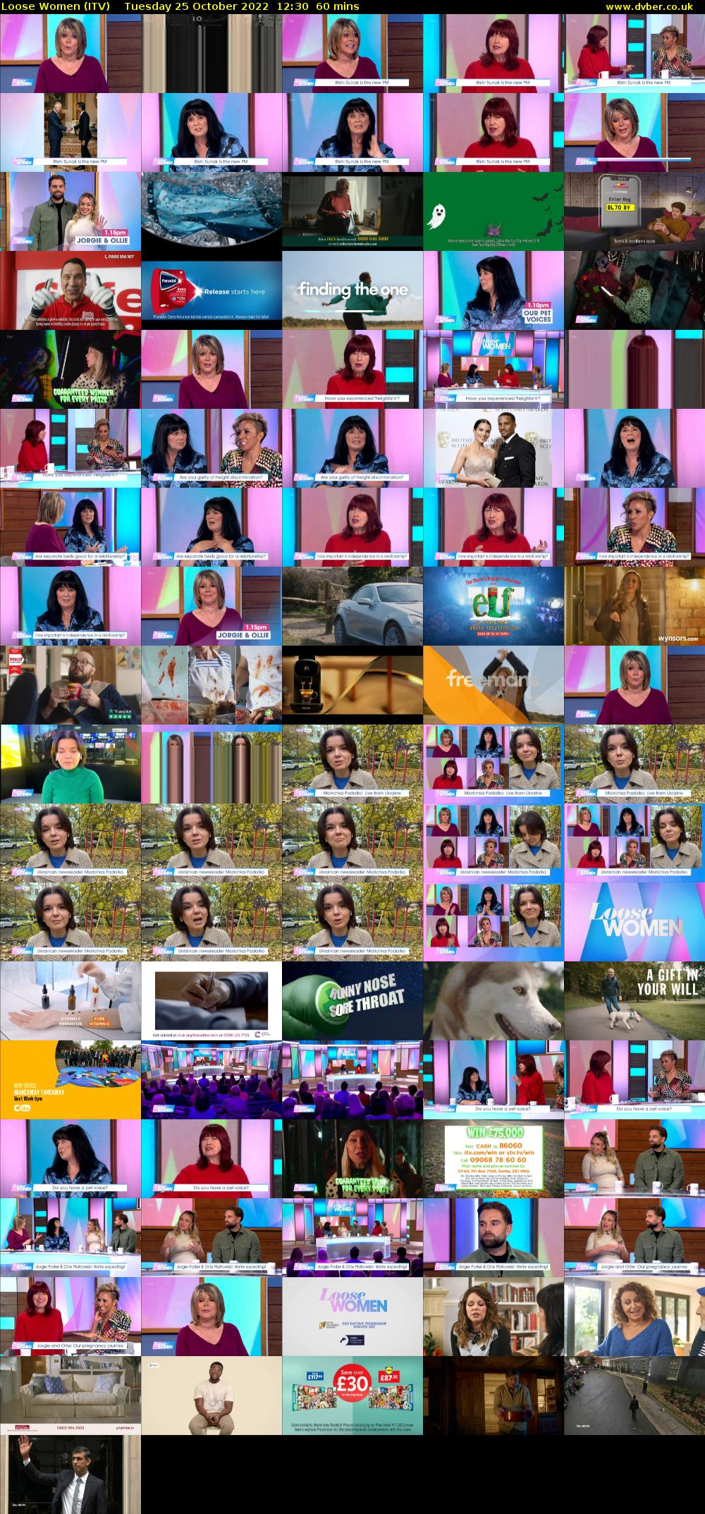 Loose Women (ITV) Tuesday 25 October 2022 12:30 - 13:30