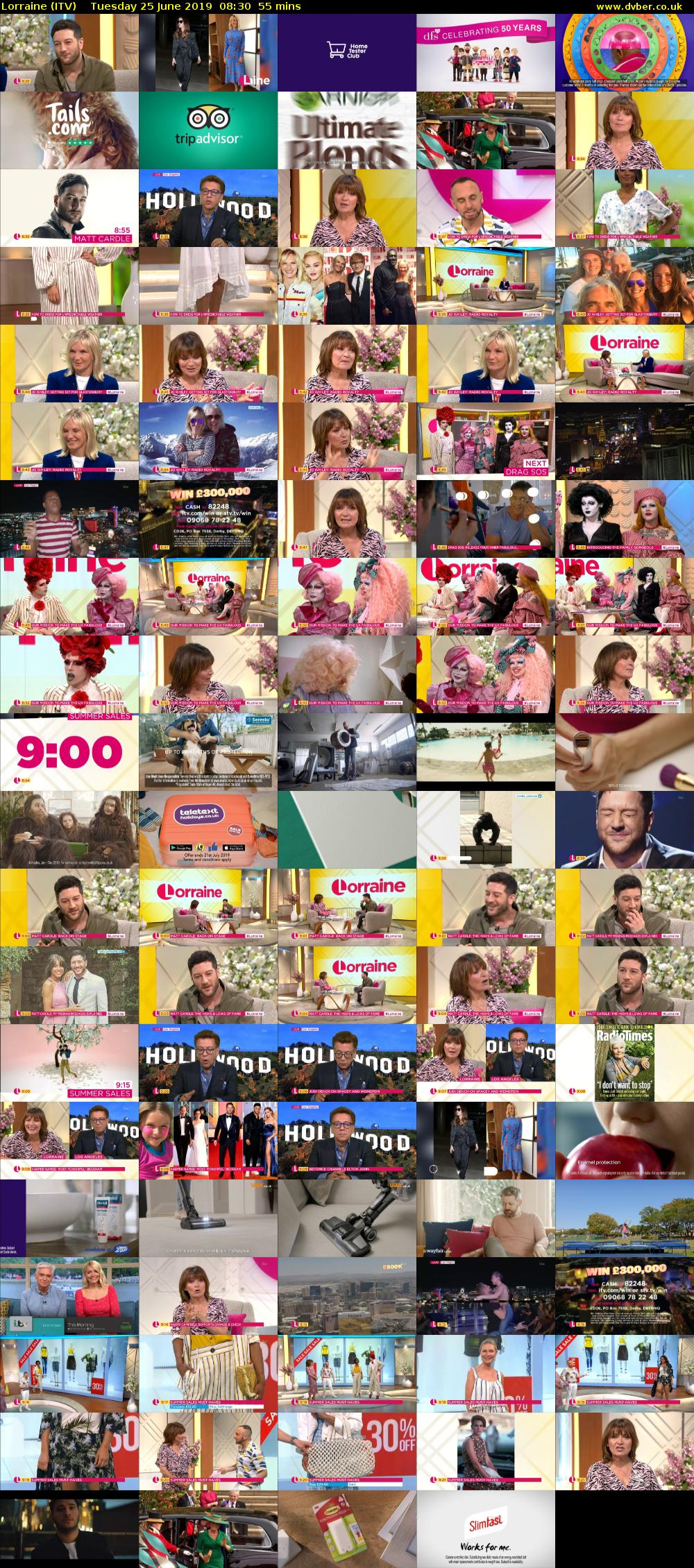 Lorraine (ITV) Tuesday 25 June 2019 08:30 - 09:25