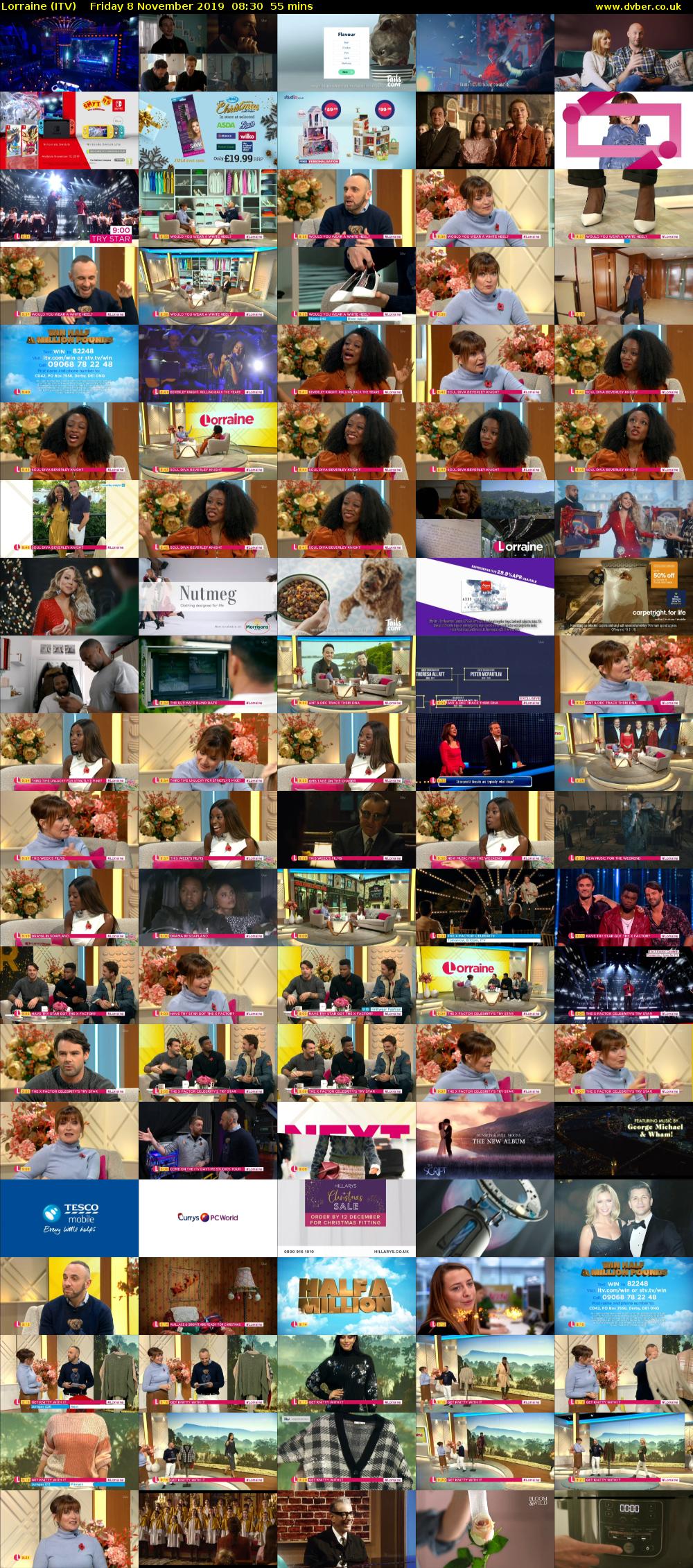 Lorraine (ITV) Friday 8 November 2019 08:30 - 09:25