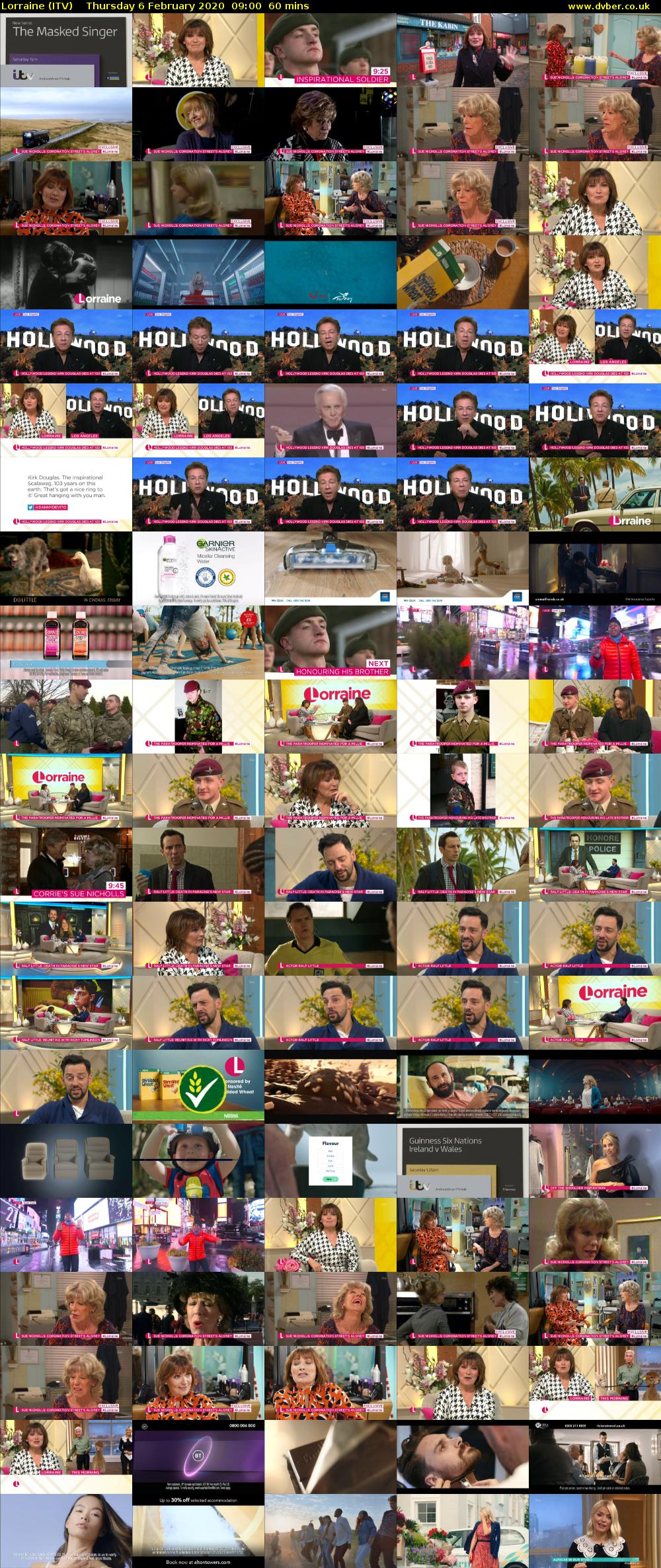 Lorraine (ITV) Thursday 6 February 2020 09:00 - 10:00