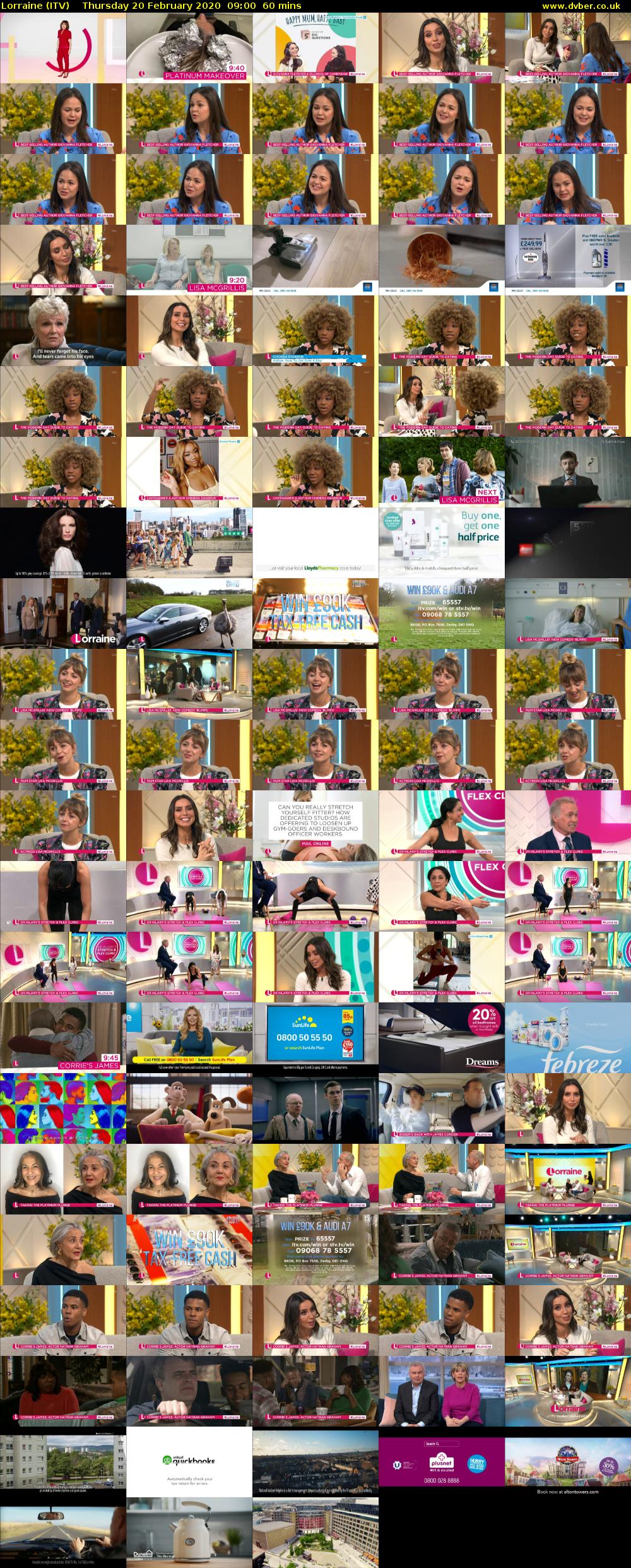 Lorraine (ITV) Thursday 20 February 2020 09:00 - 10:00