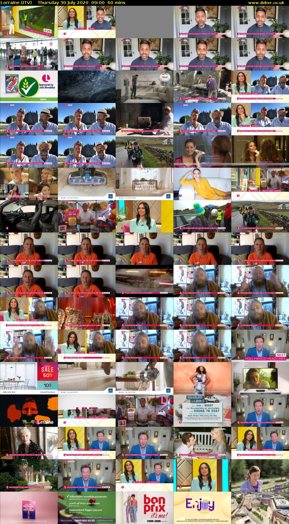 Lorraine (ITV) Thursday 30 July 2020 09:00 - 10:00