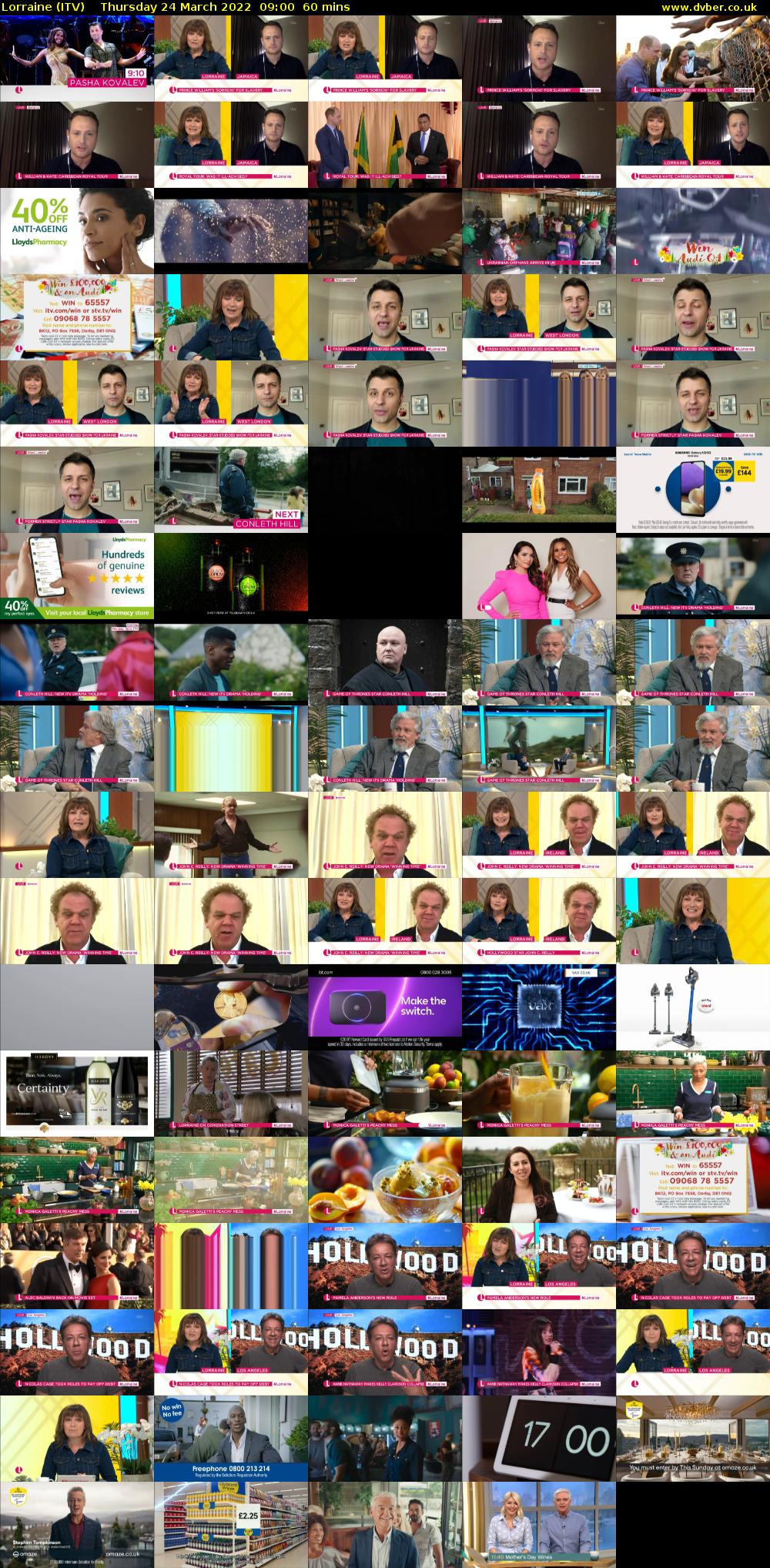 Lorraine (ITV) Thursday 24 March 2022 09:00 - 10:00