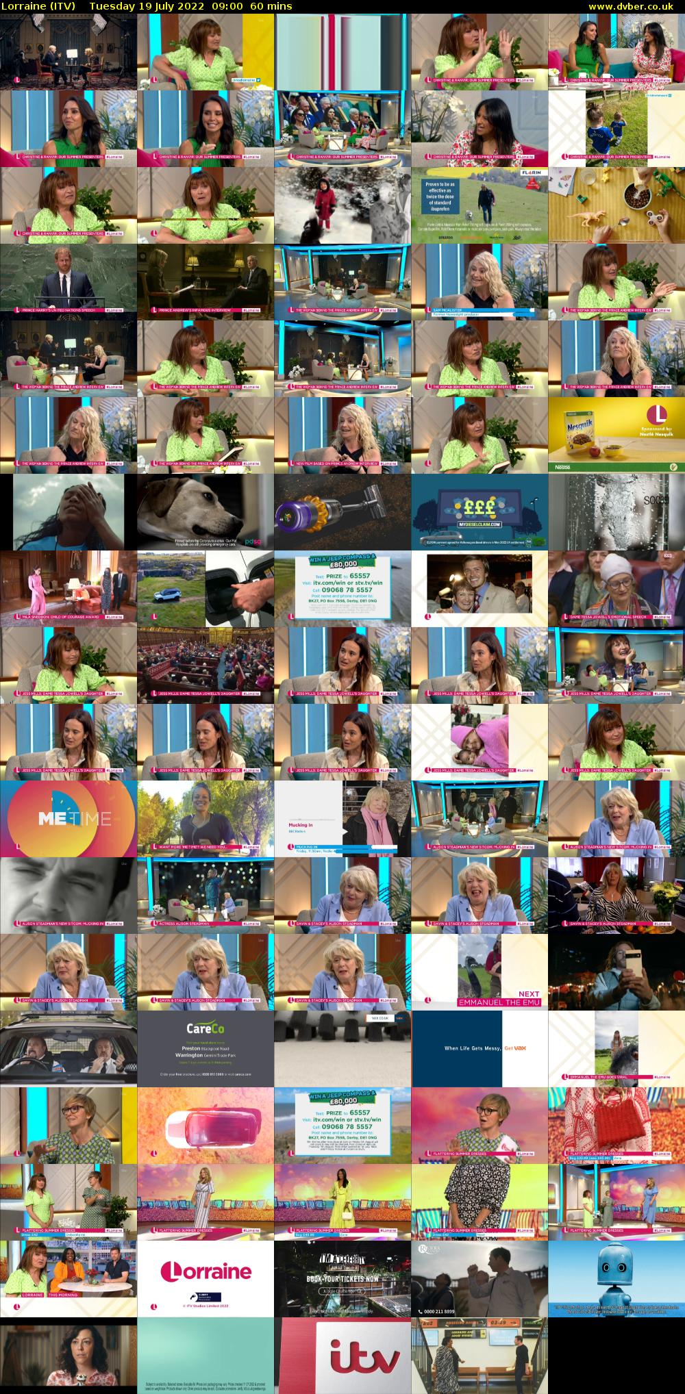 Lorraine (ITV) Tuesday 19 July 2022 09:00 - 10:00
