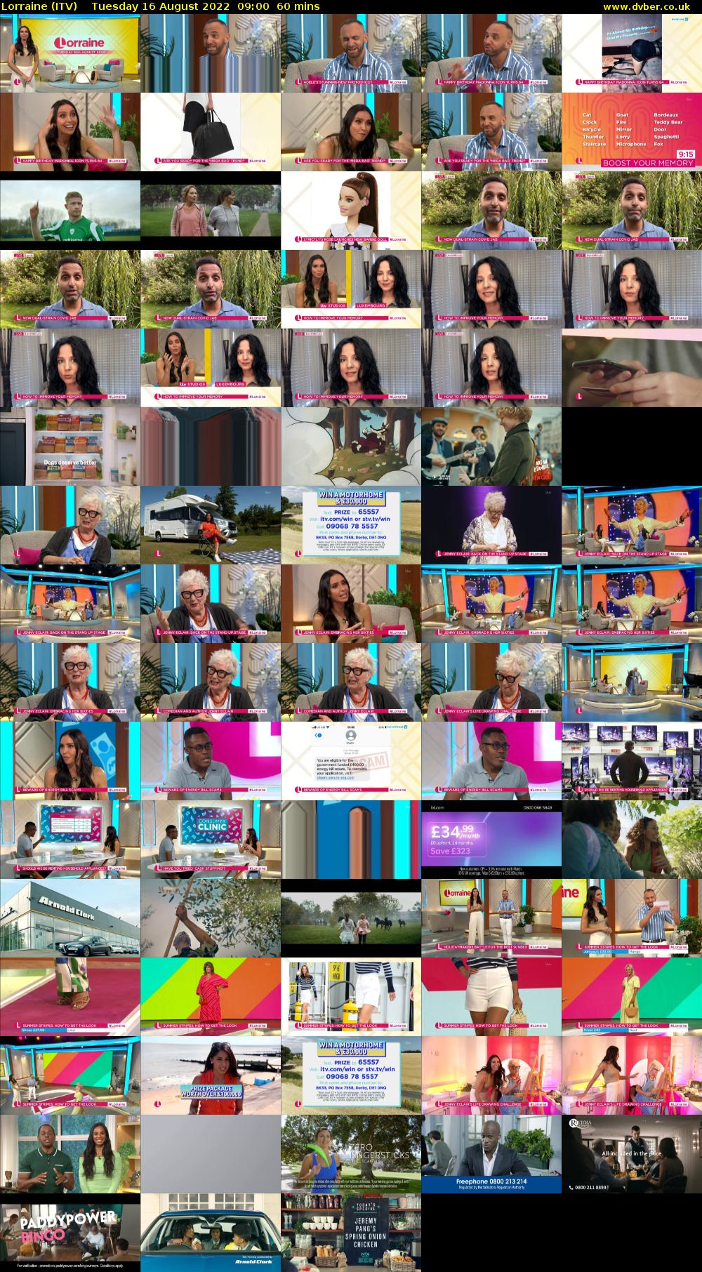 Lorraine (ITV) Tuesday 16 August 2022 09:00 - 10:00