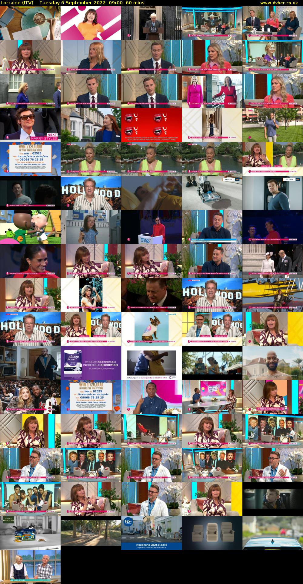 Lorraine (ITV) Tuesday 6 September 2022 09:00 - 10:00