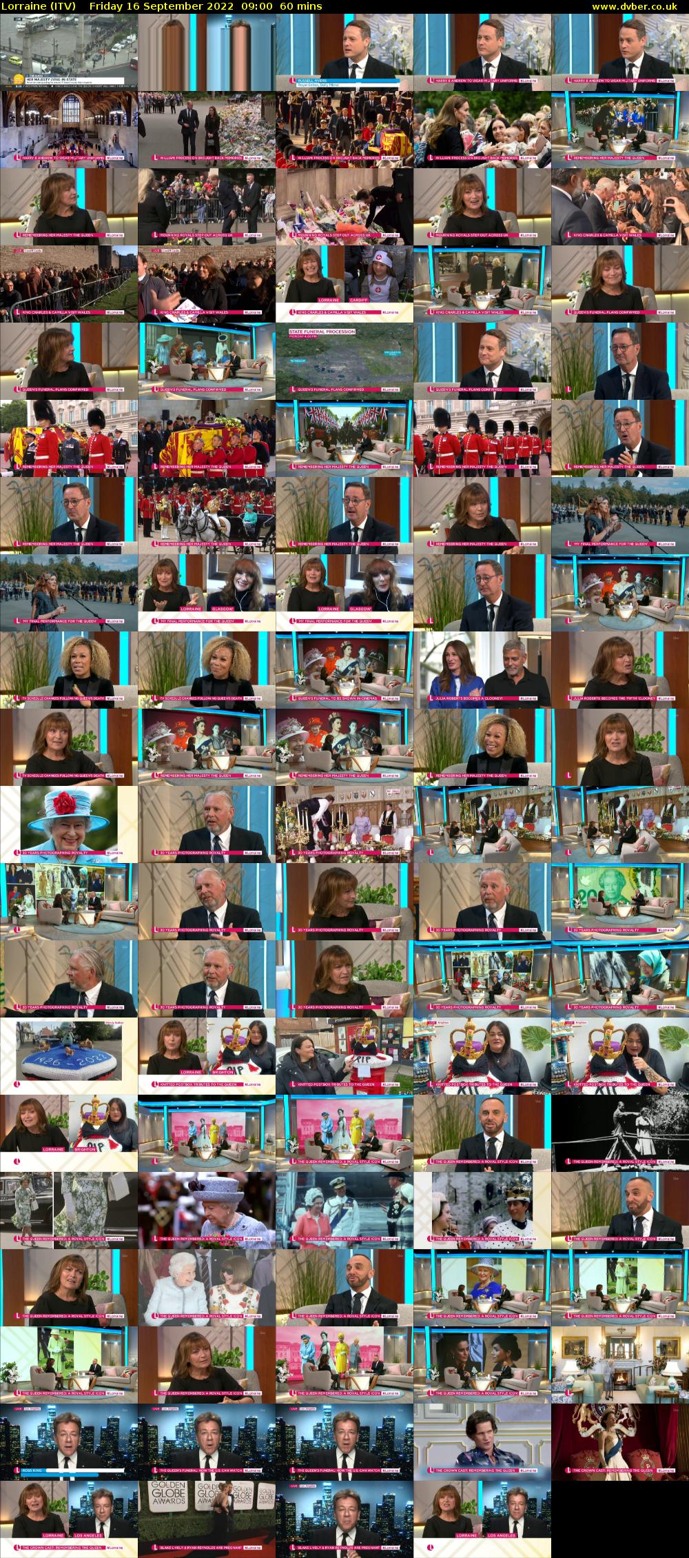Lorraine (ITV) Friday 16 September 2022 09:00 - 10:00