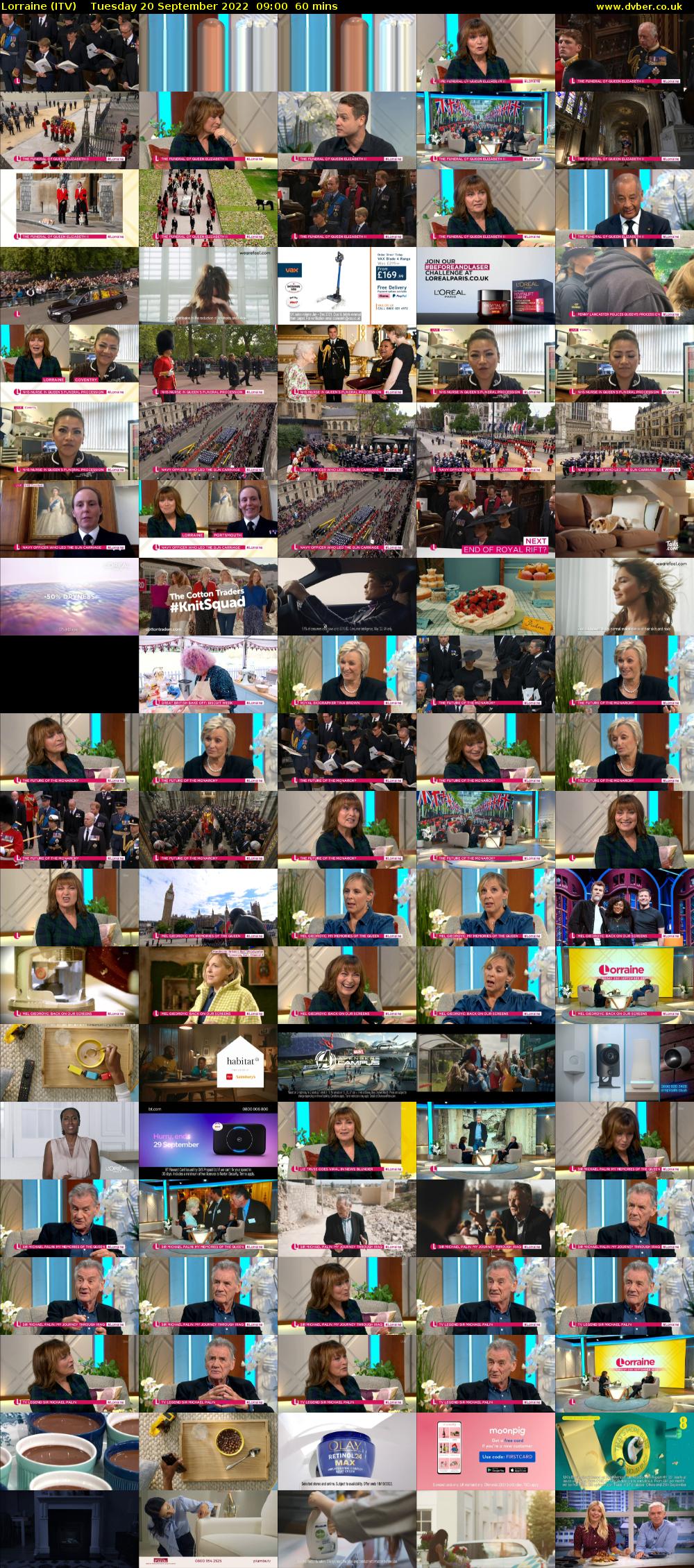Lorraine (ITV) Tuesday 20 September 2022 09:00 - 10:00