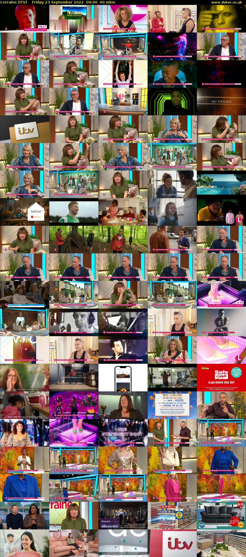 Lorraine (ITV) Friday 23 September 2022 09:00 - 10:00