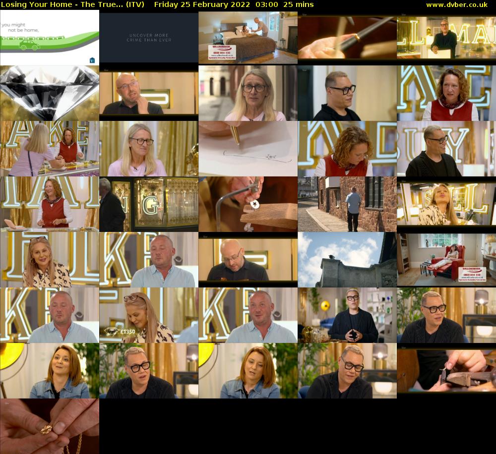 Losing Your Home - The True... (ITV) Friday 25 February 2022 03:00 - 03:25