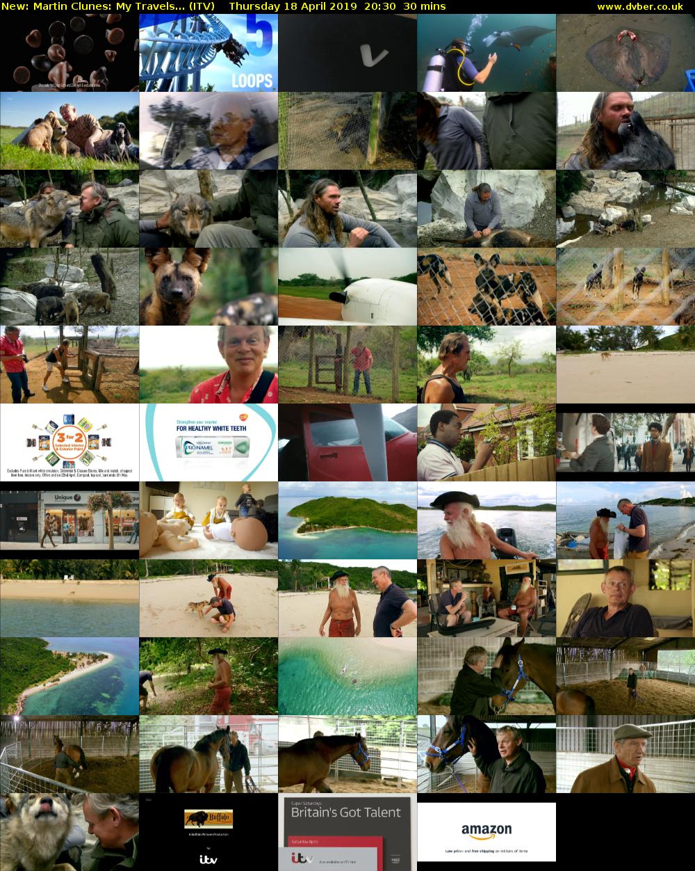 Martin Clunes: My Travels... (ITV) Thursday 18 April 2019 20:30 - 21:00