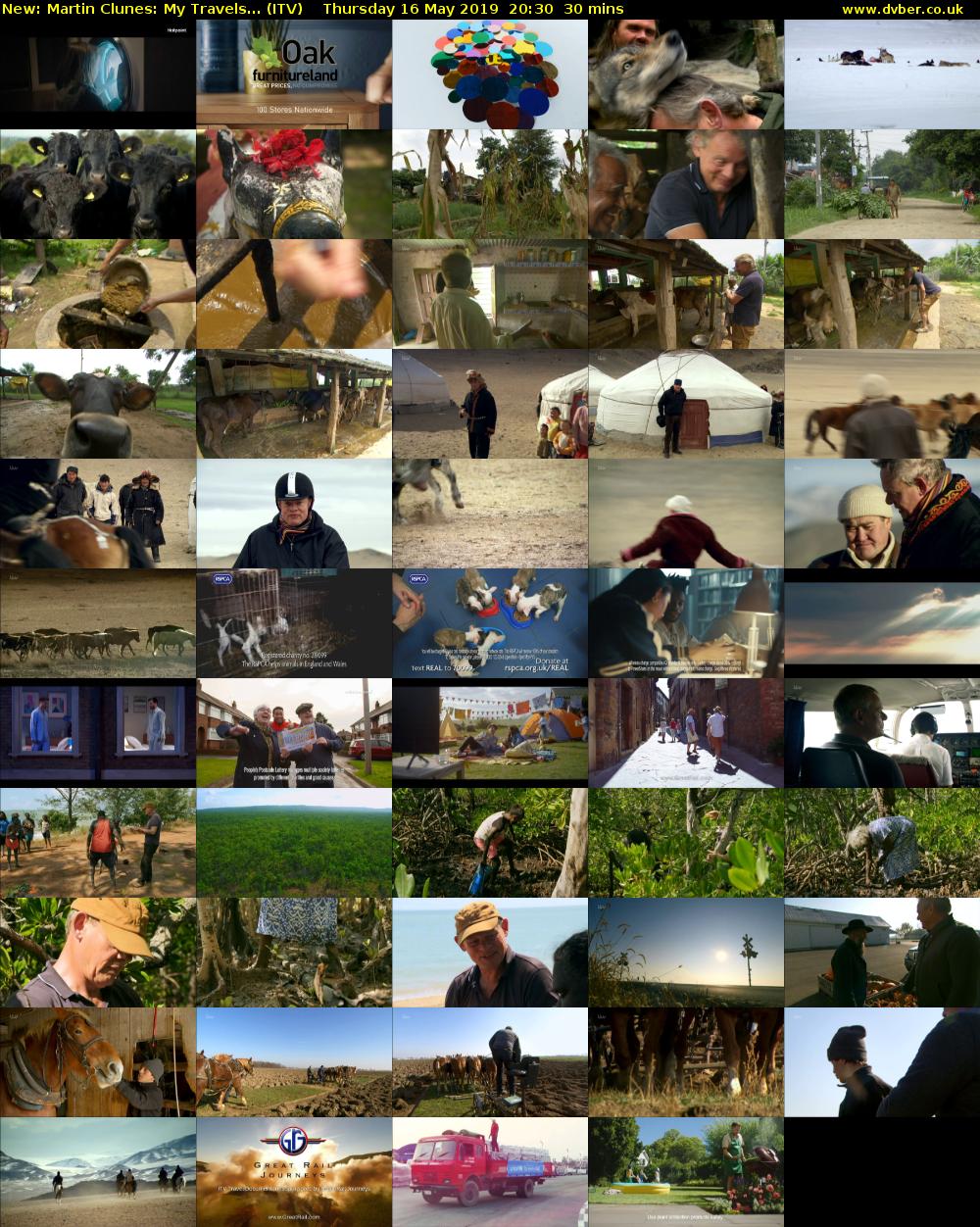 Martin Clunes: My Travels... (ITV) Thursday 16 May 2019 20:30 - 21:00