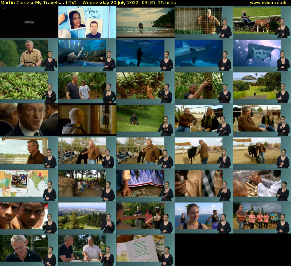 Martin Clunes: My Travels... (ITV) Wednesday 20 July 2022 03:25 - 03:50