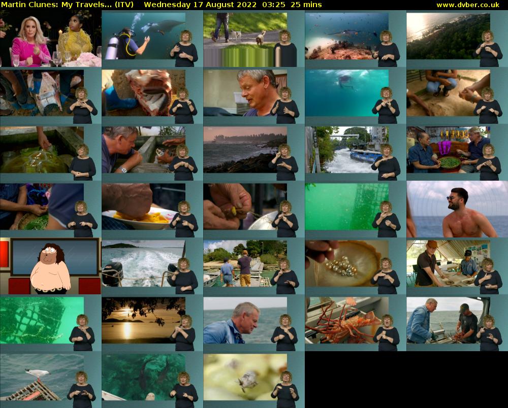 Martin Clunes: My Travels... (ITV) Wednesday 17 August 2022 03:25 - 03:50