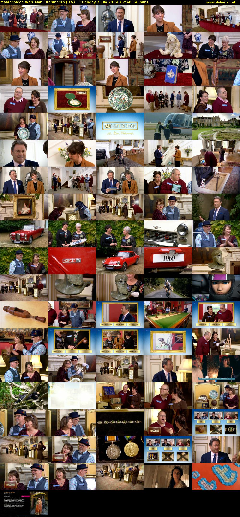 Masterpiece with Alan Titchmarsh (ITV) Tuesday 2 July 2019 02:40 - 03:30