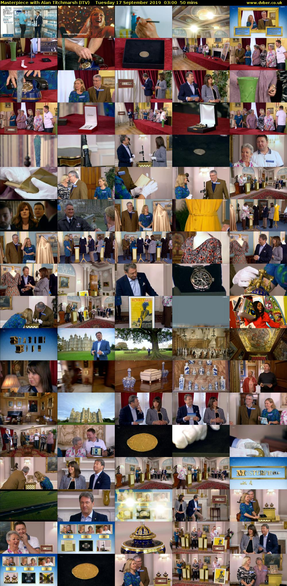 Masterpiece with Alan Titchmarsh (ITV) Tuesday 17 September 2019 03:00 - 03:50