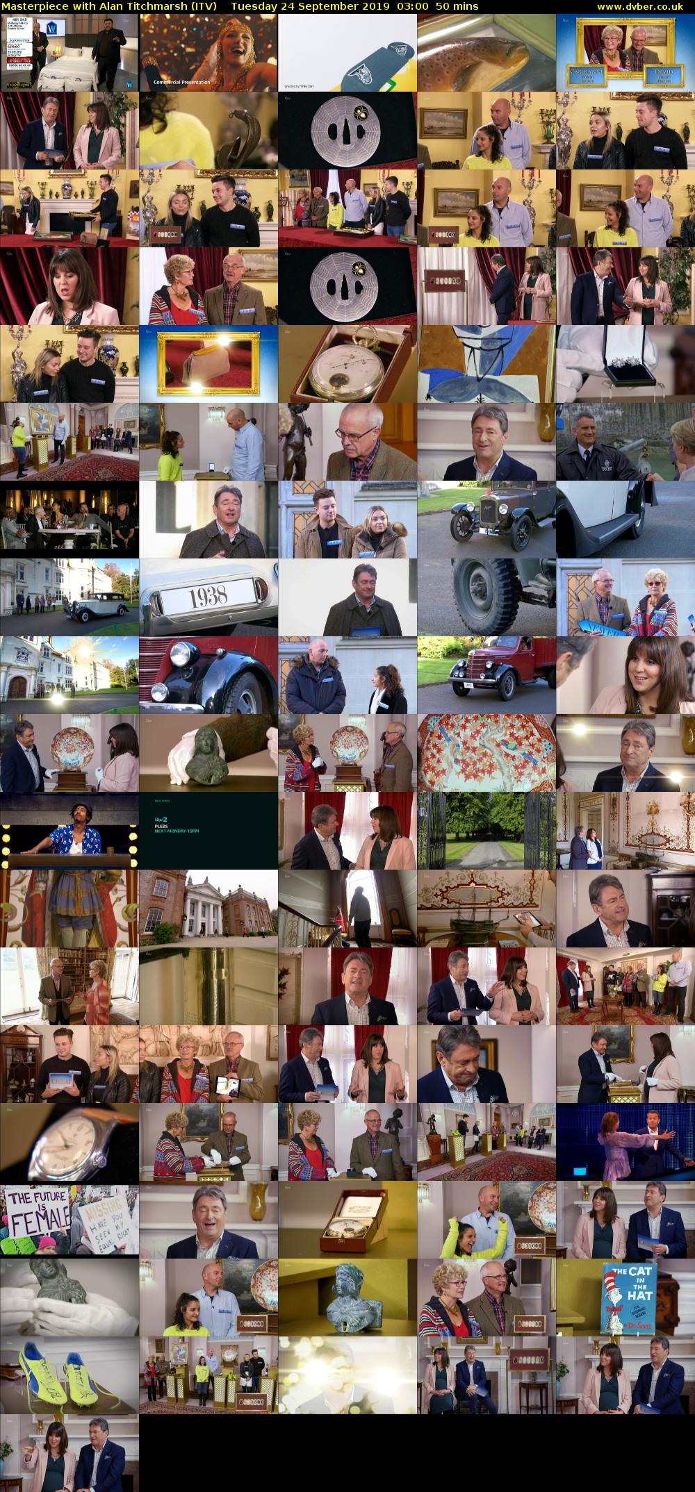 Masterpiece with Alan Titchmarsh (ITV) Tuesday 24 September 2019 03:00 - 03:50
