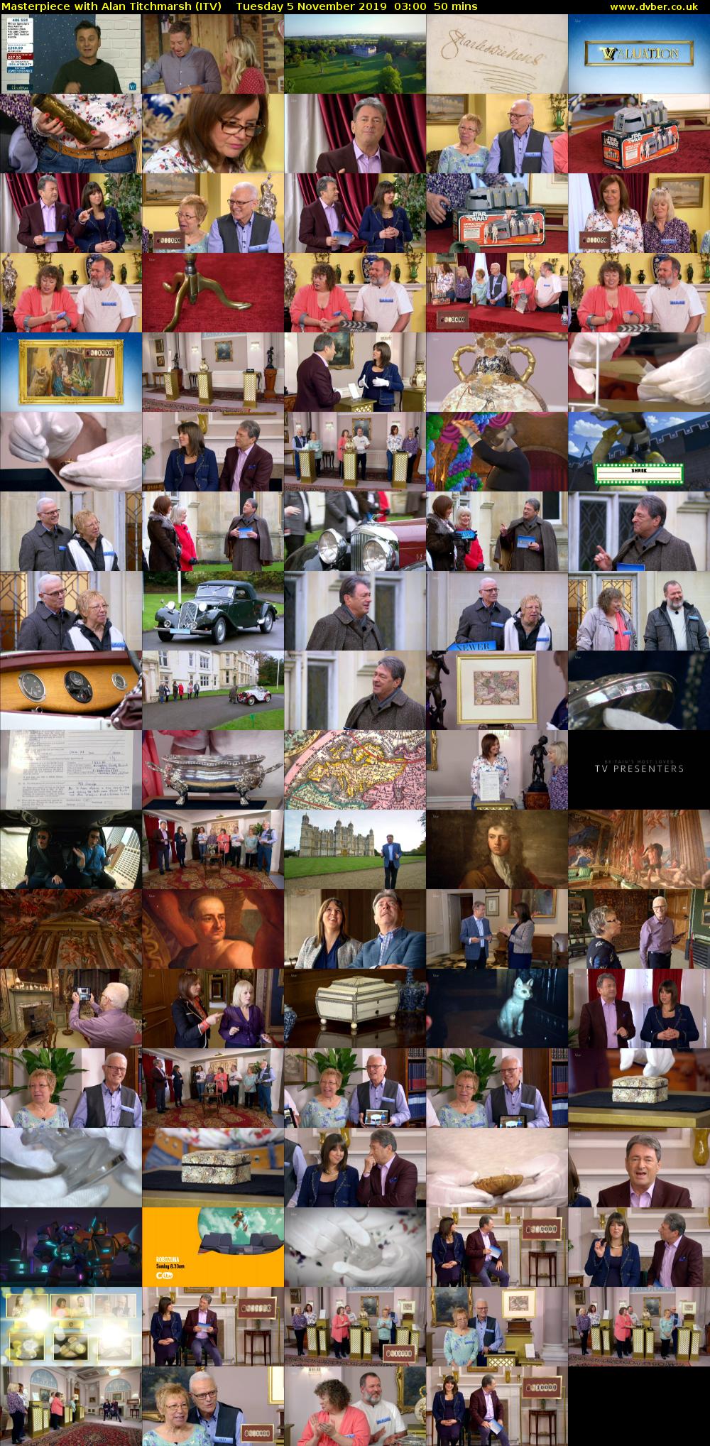 Masterpiece with Alan Titchmarsh (ITV) Tuesday 5 November 2019 03:00 - 03:50
