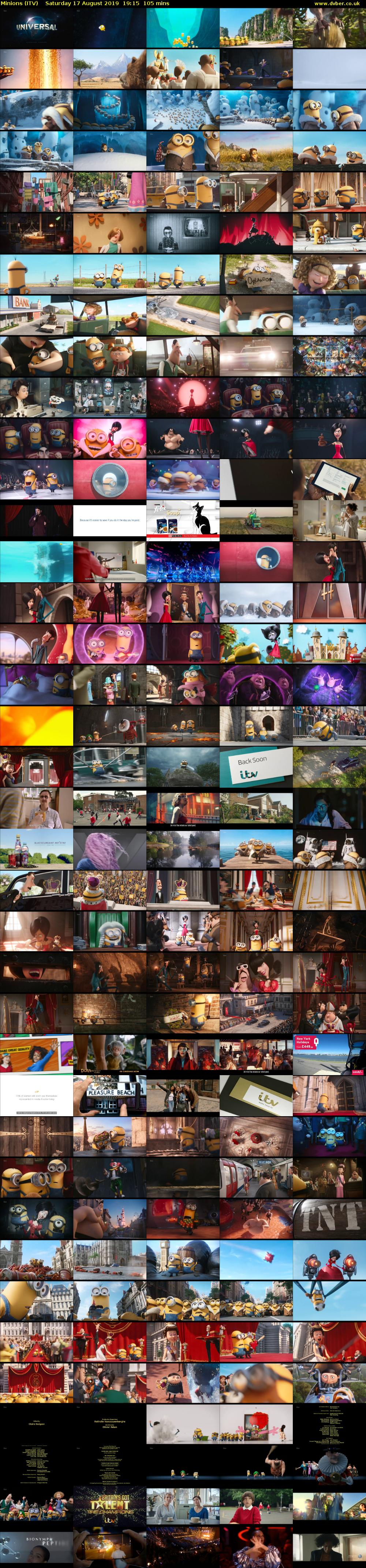 Minions (ITV) Saturday 17 August 2019 19:15 - 21:00