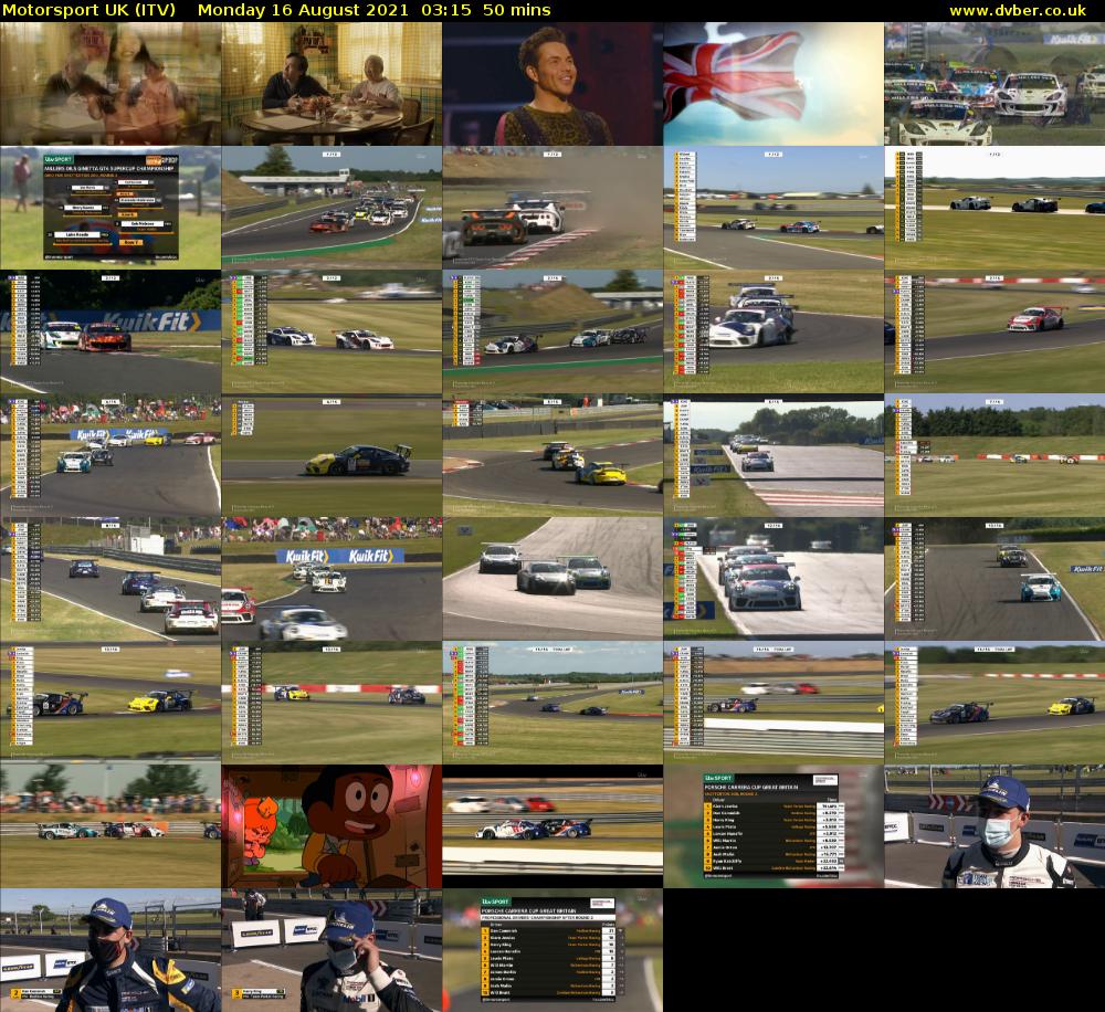 Motorsport UK (ITV) Monday 16 August 2021 03:15 - 04:05