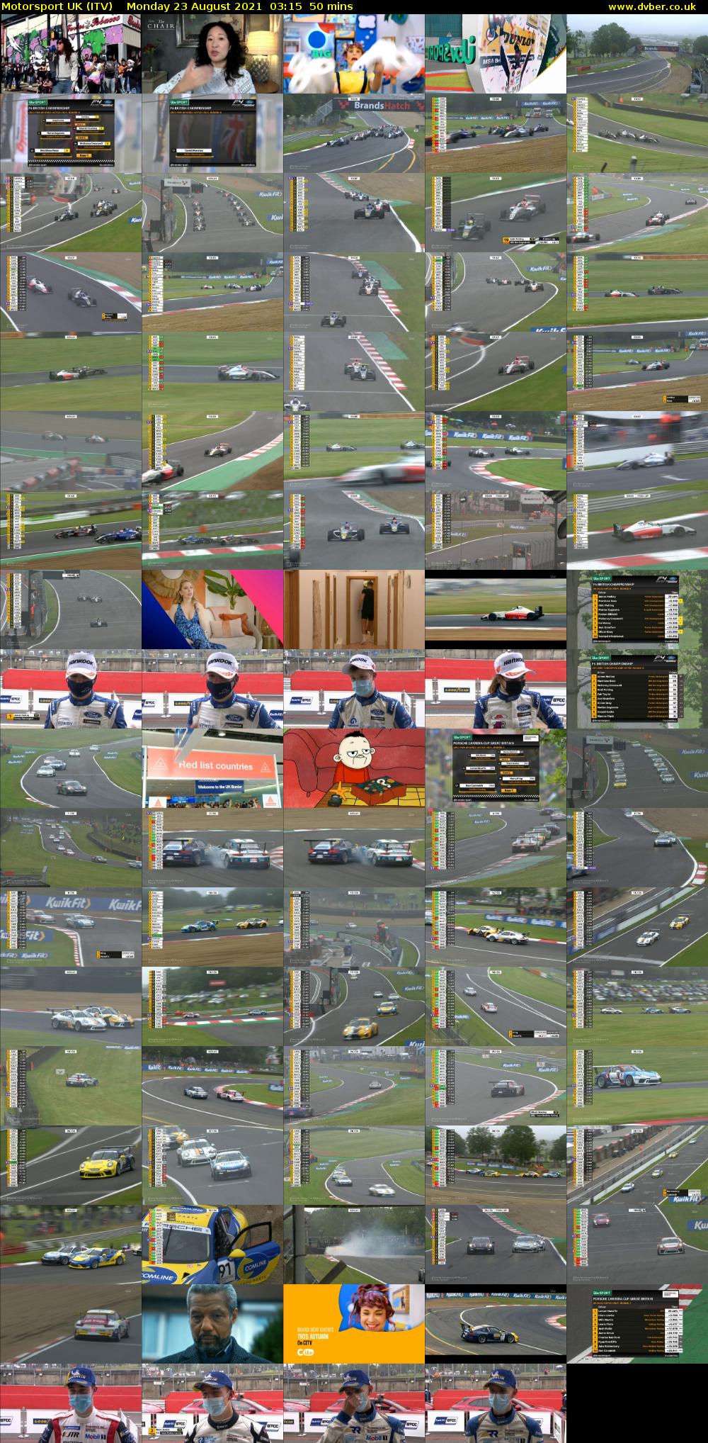 Motorsport UK (ITV) Monday 23 August 2021 03:15 - 04:05