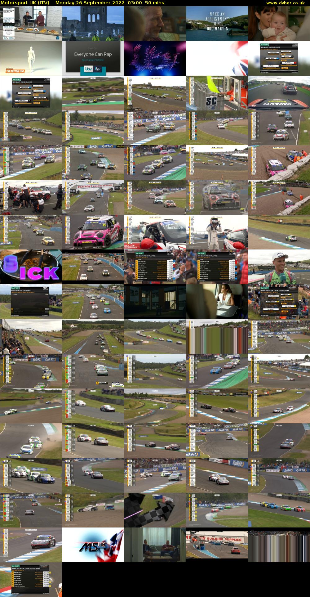 Motorsport UK (ITV) Monday 26 September 2022 03:00 - 03:50