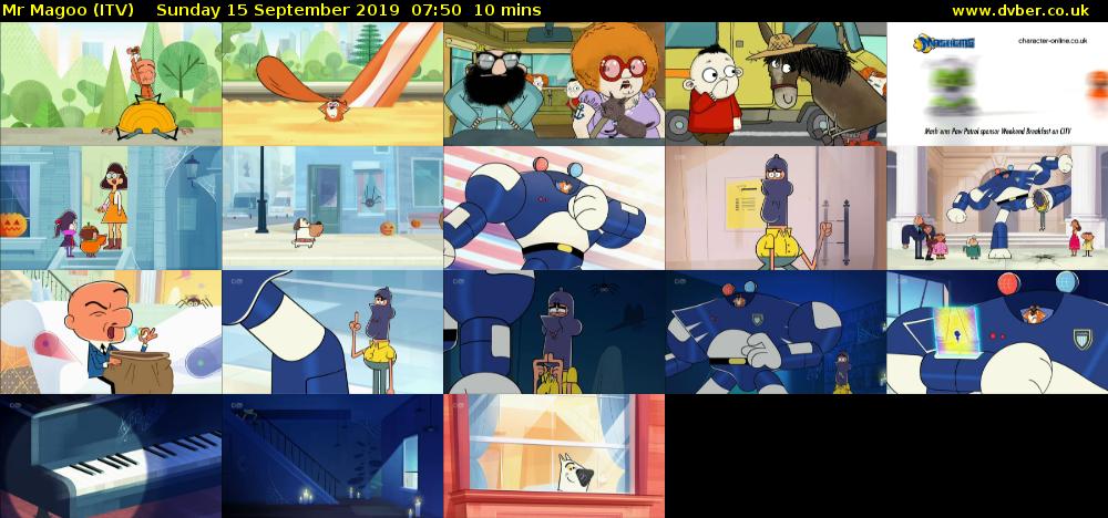Mr Magoo (ITV) Sunday 15 September 2019 07:50 - 08:00