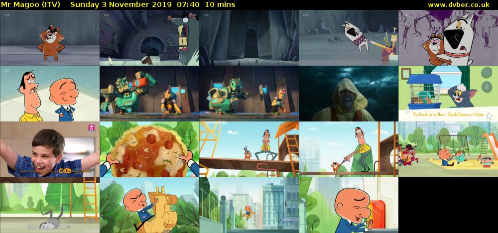 Mr Magoo (ITV) Sunday 3 November 2019 07:40 - 07:50